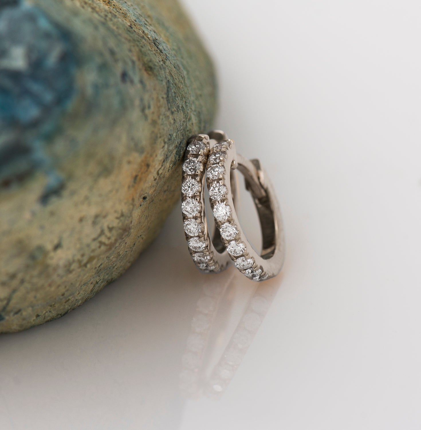 13MM Huggie Diamond Earrings