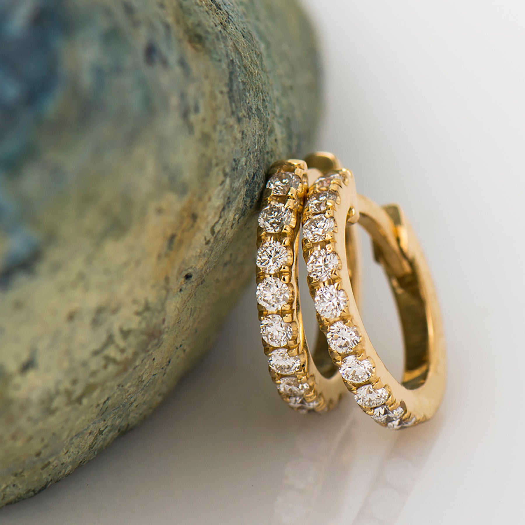 13MM Huggie Diamond Earrings