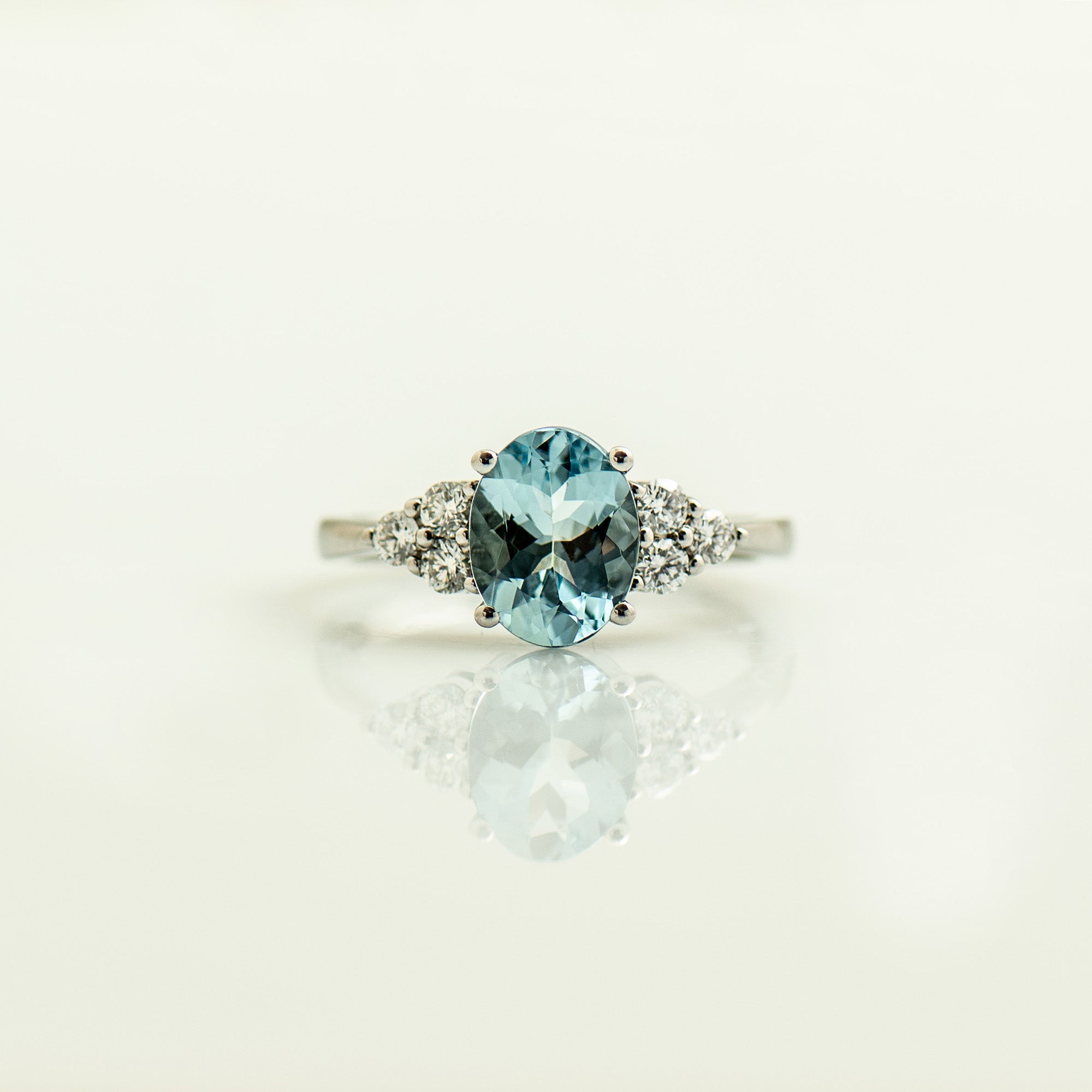 Cluster Aquamarine Ring