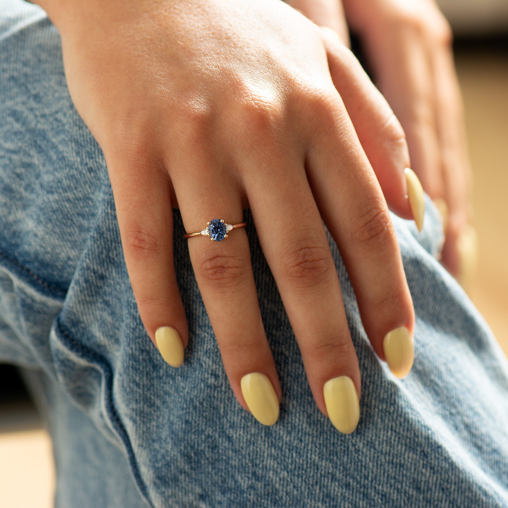 Cornflower Blue Sapphire Engagement Ring