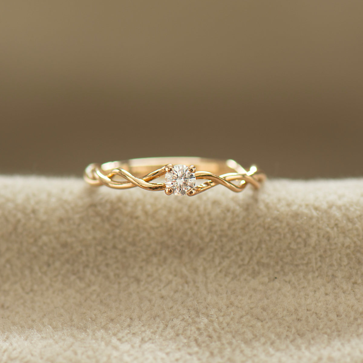 Dainty Braided Engagement Ring