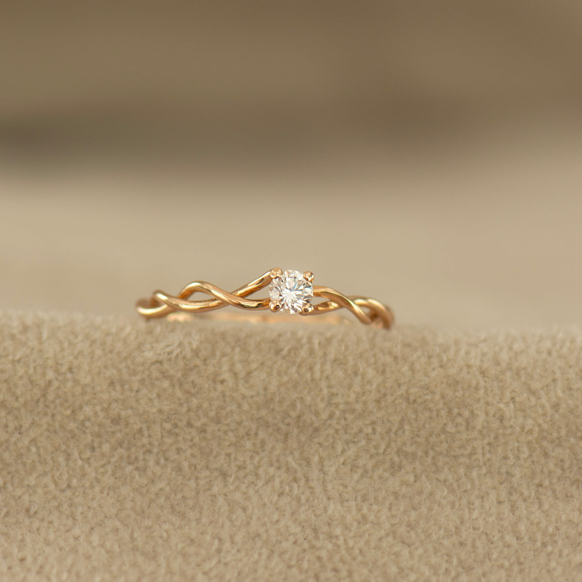 Dainty Braided Engagement Ring