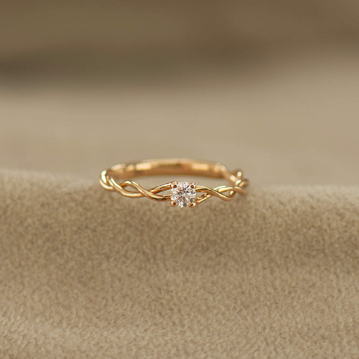 Dainty Braided Engagement Ring