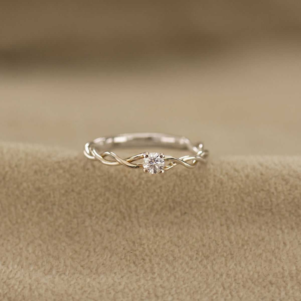 Dainty Braided Engagement Ring