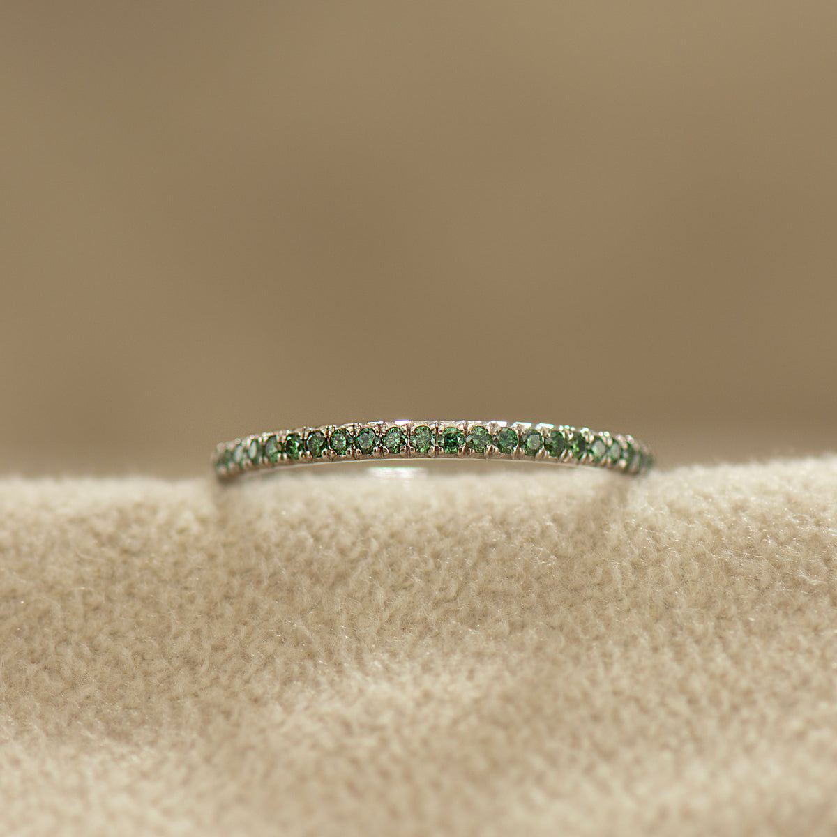 Pave Green Forest Diamonds Ring