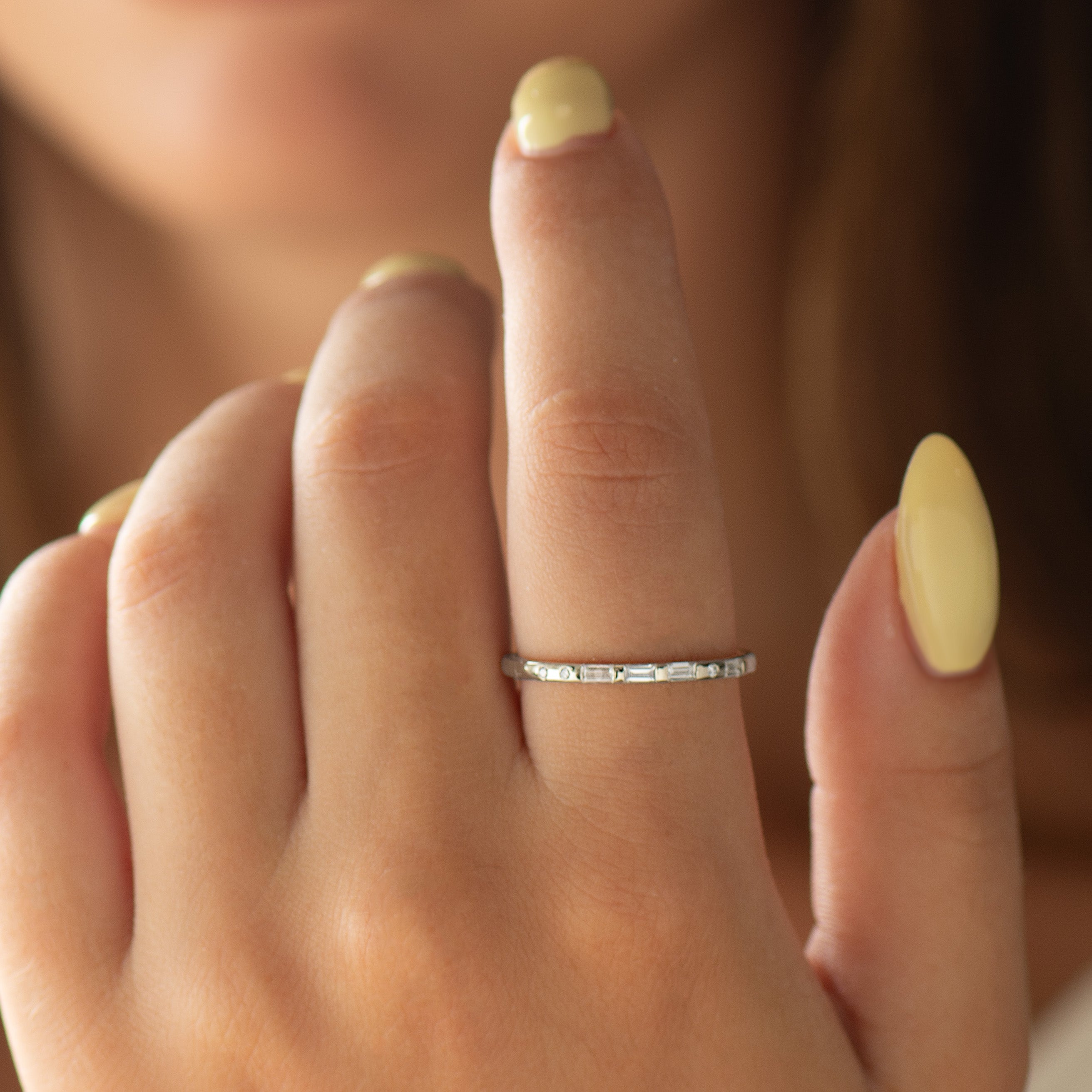 Personalized Morse Code Diamonds Ring