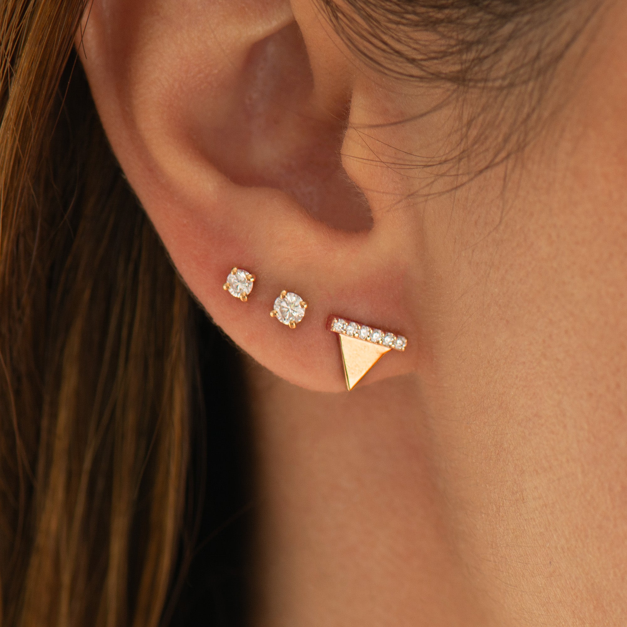 Triangle Gold Earrings