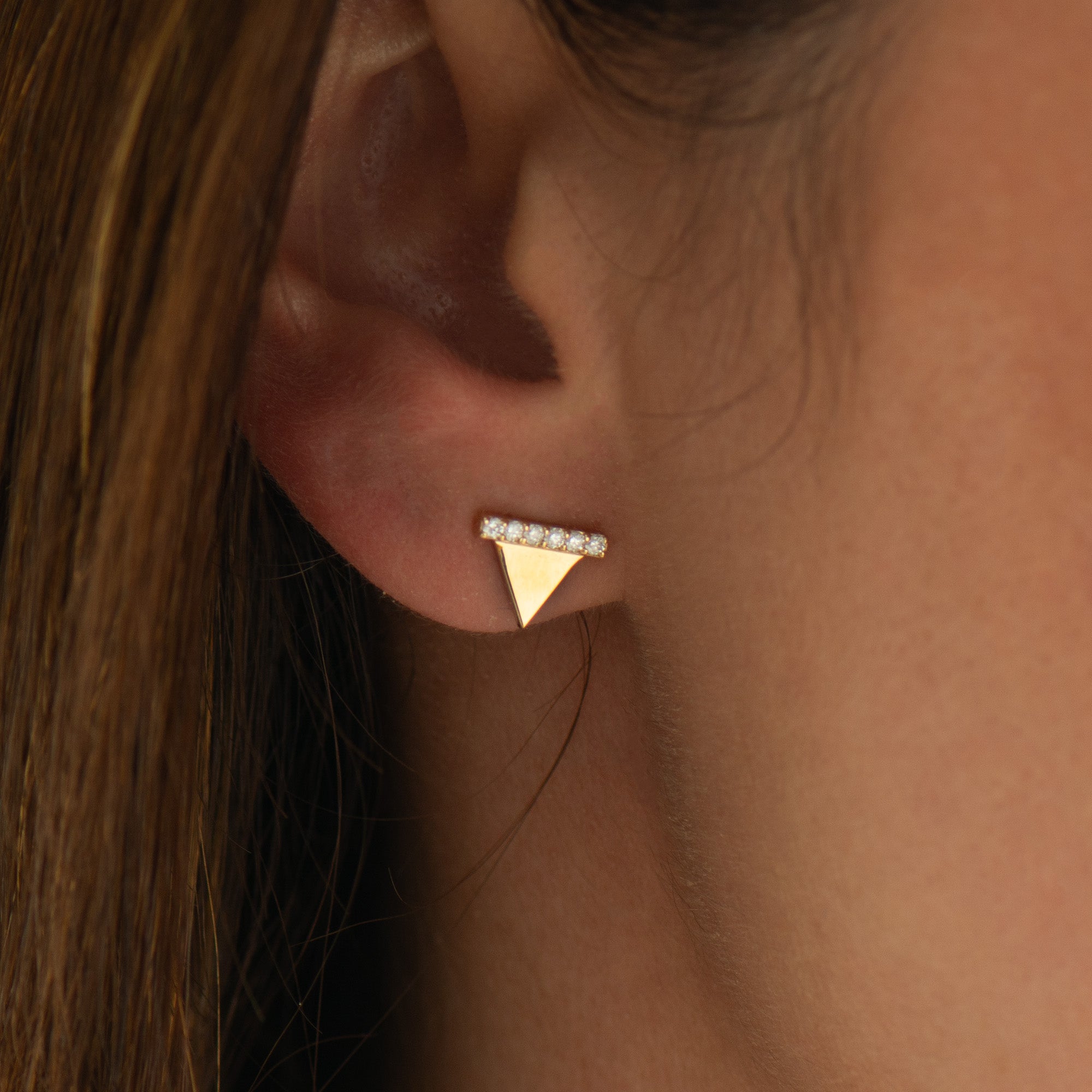 Triangle Gold Earrings