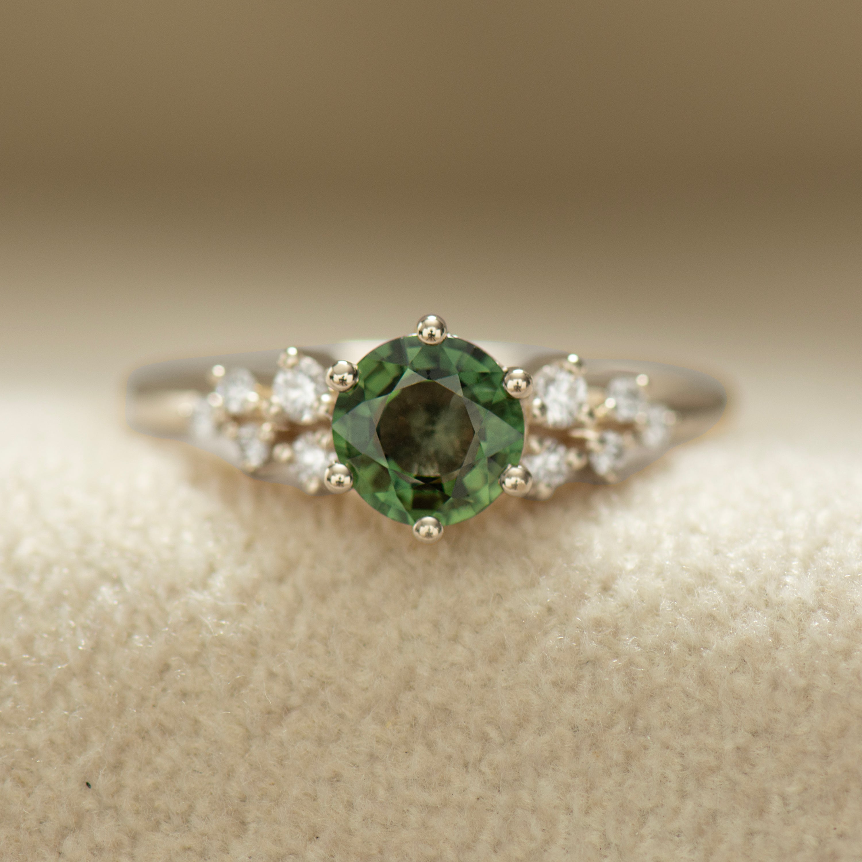 Bloom Forest Green Cluster Ring