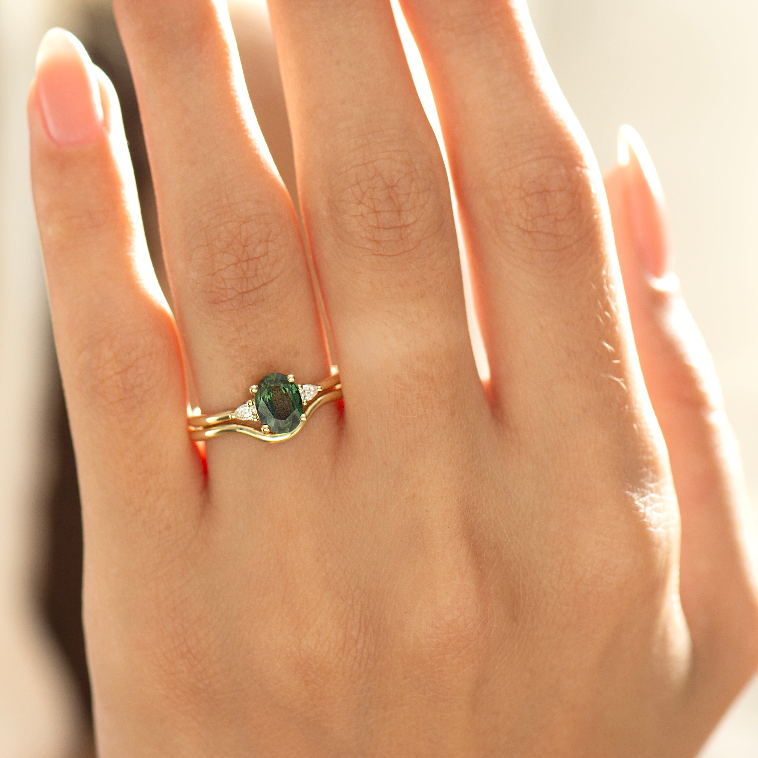 Forest Green Sapphire Set - Plain