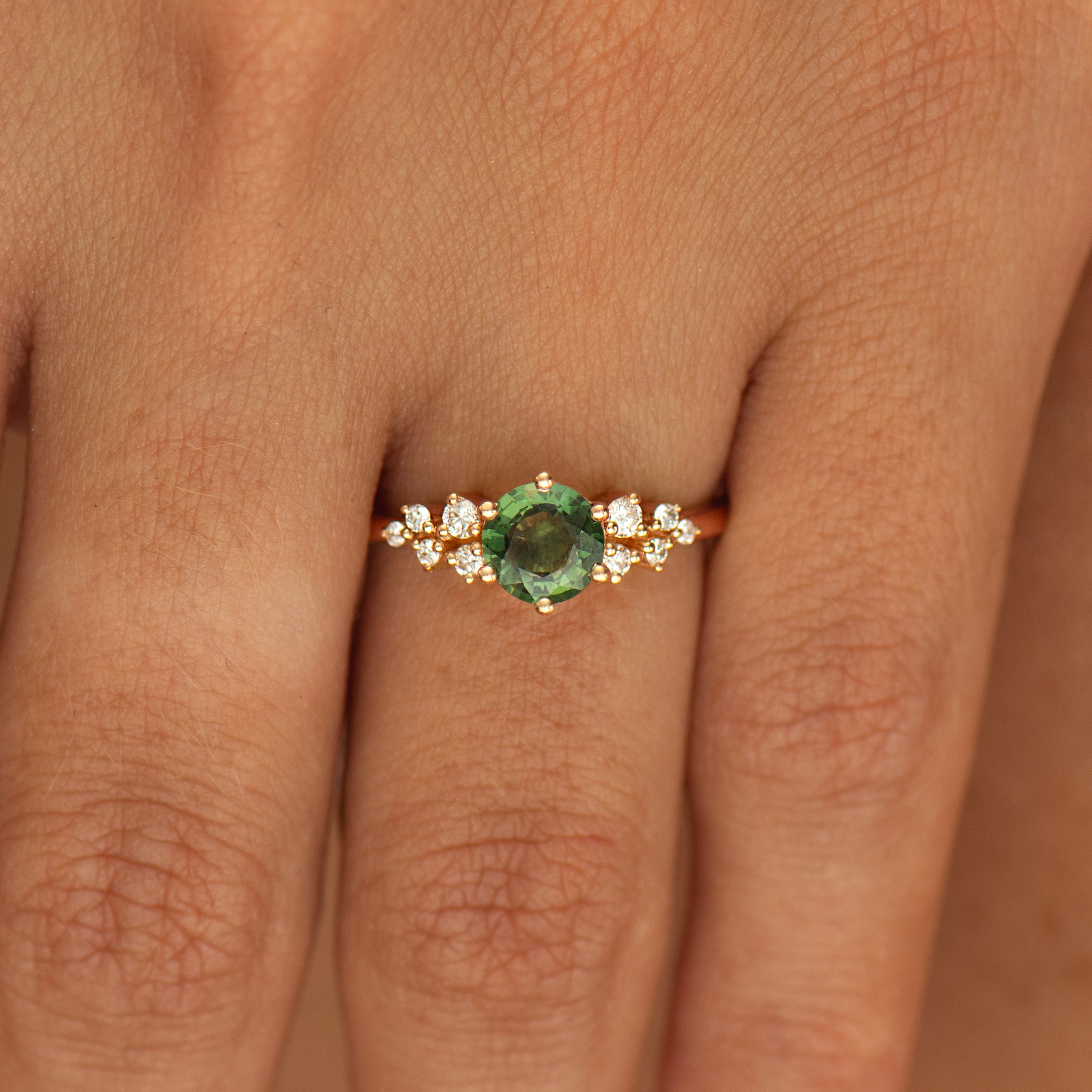 Bloom Forest Green Cluster Ring