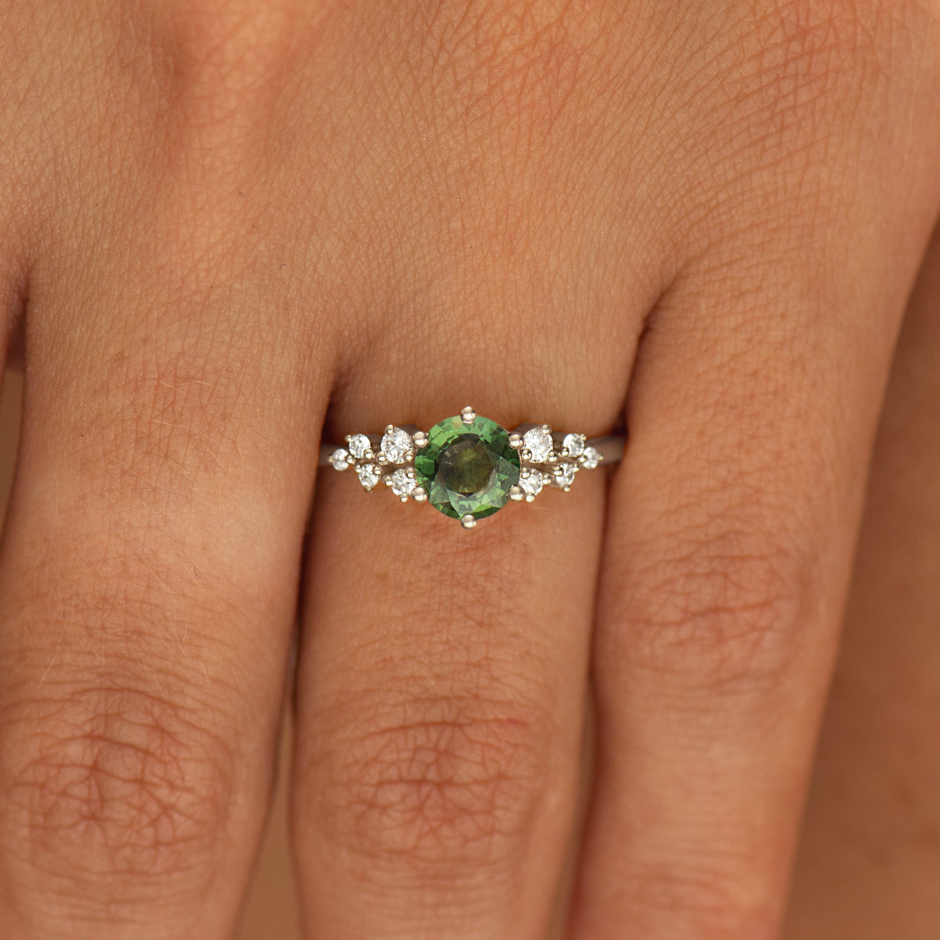 Bloom Forest Green Cluster Ring