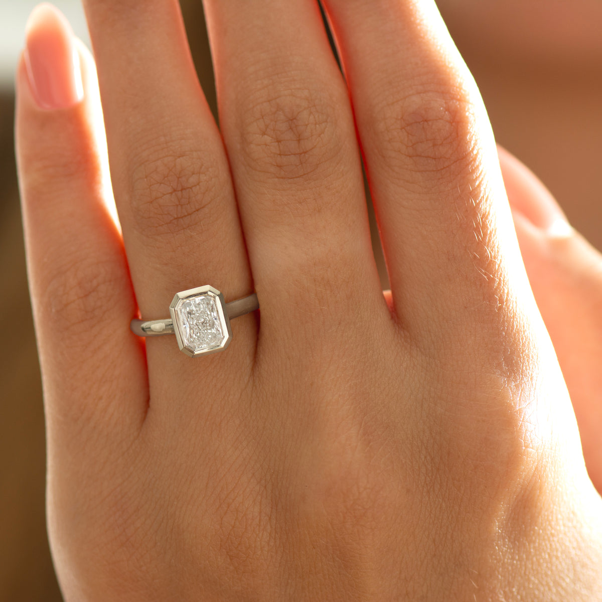 Elongated Radiant Cut Diamond Ring