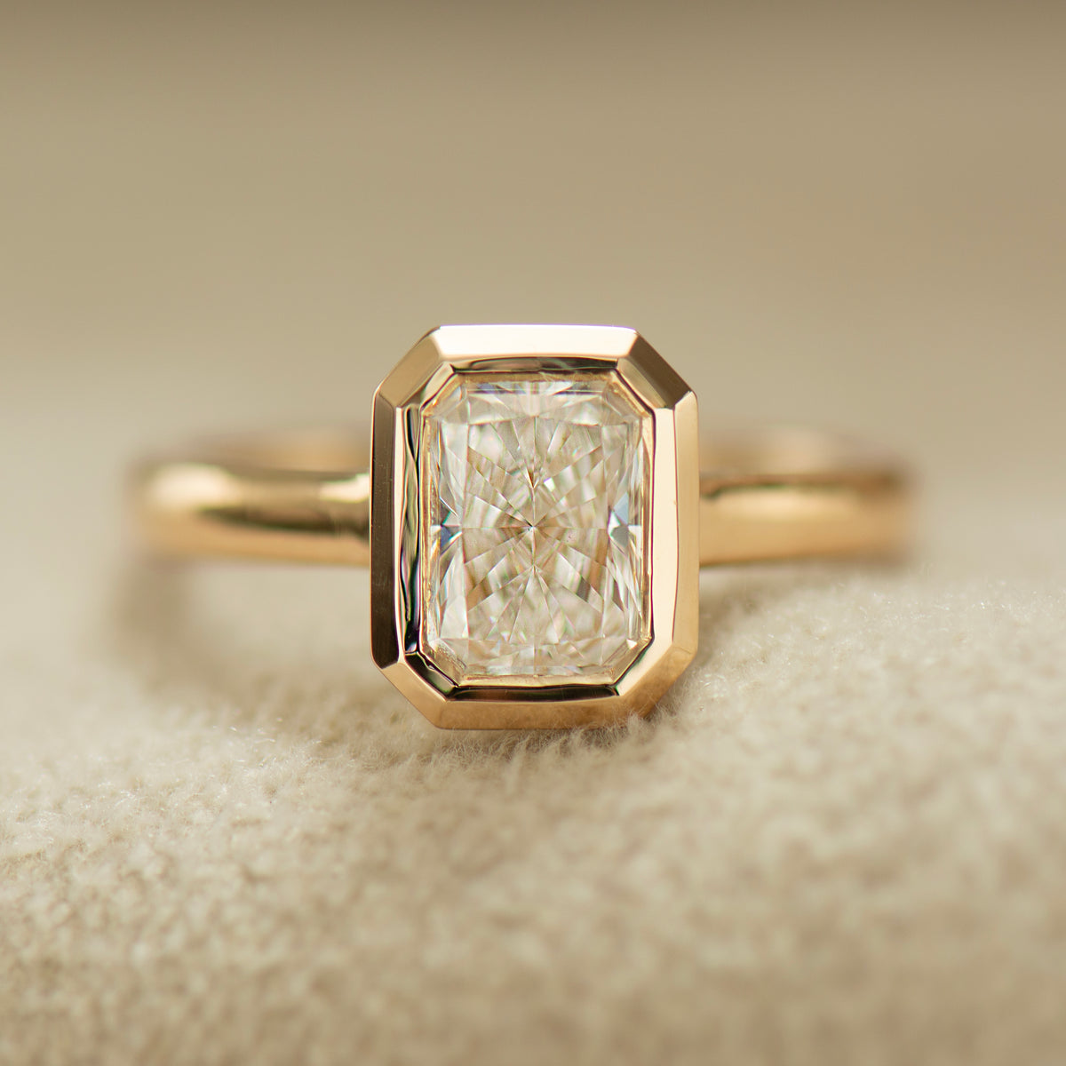 Elongated Radiant Cut Diamond Ring
