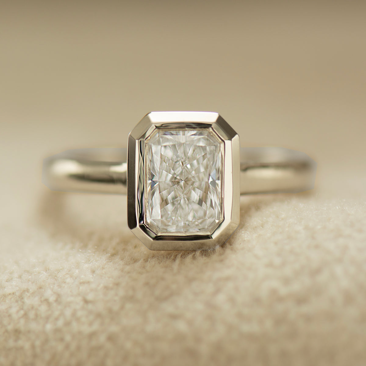 Elongated Radiant Cut Diamond Ring