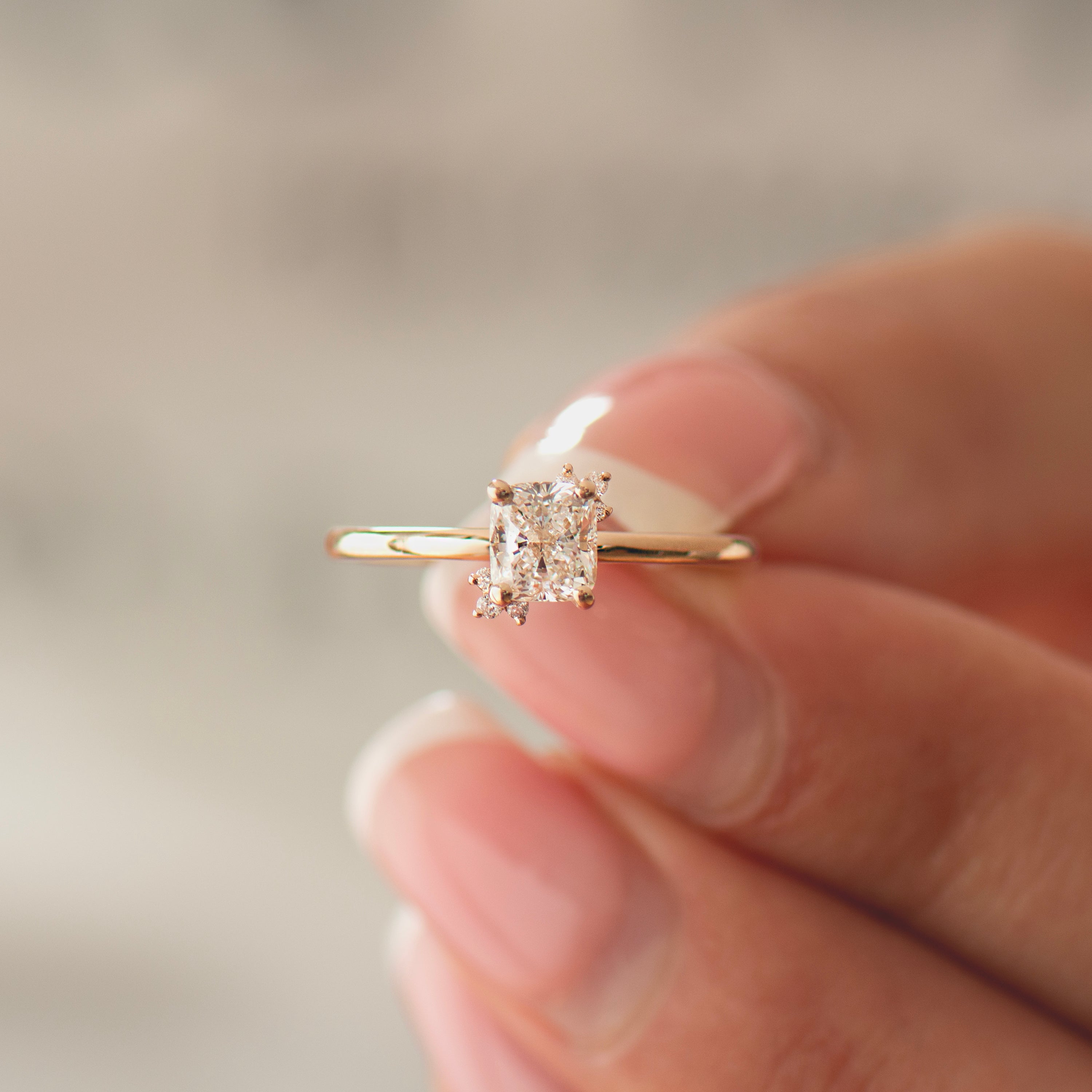 The Floral Cushion Ring