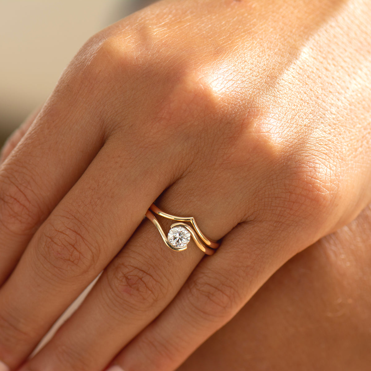 Bypass Engagement Ring Set