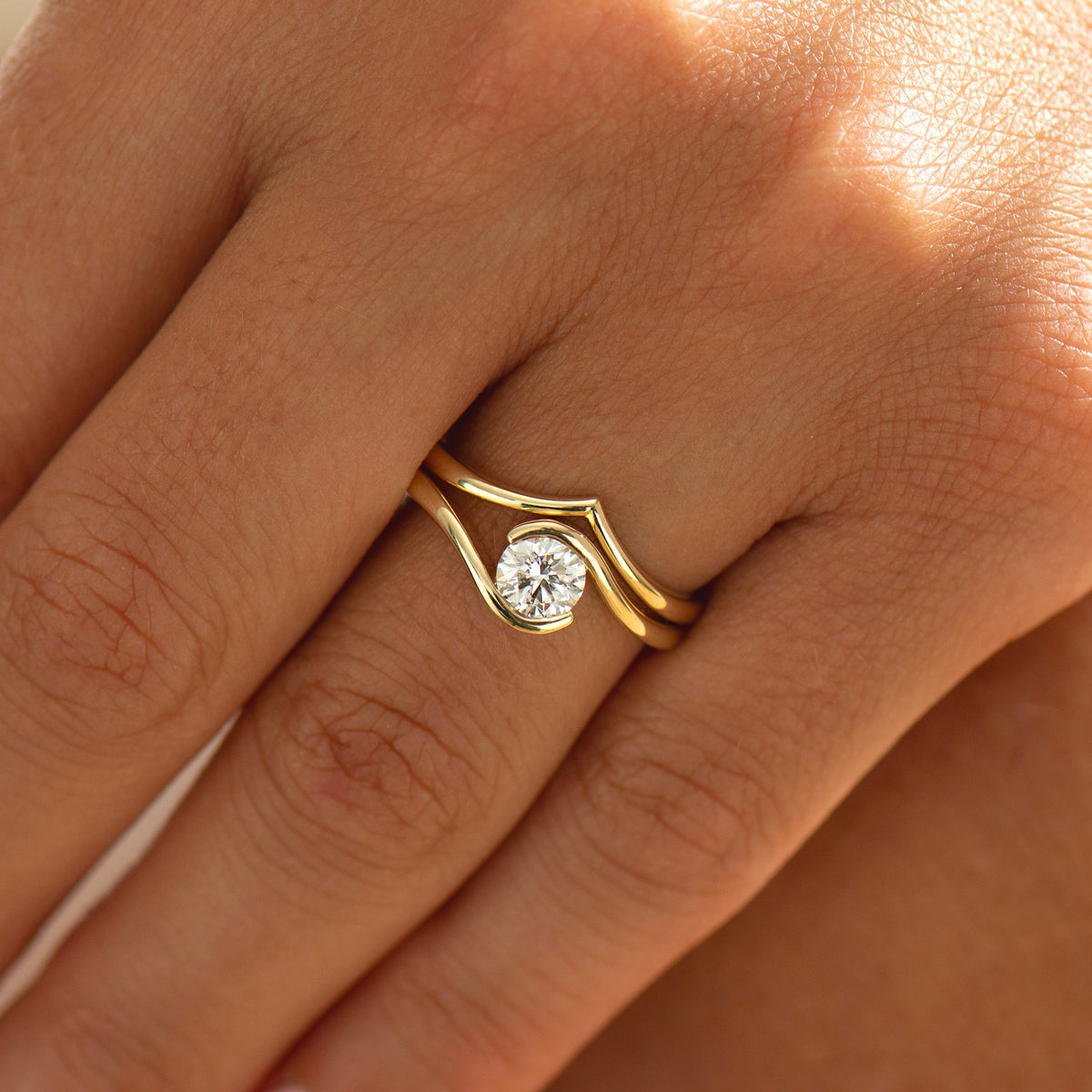 Bypass Engagement Ring Set