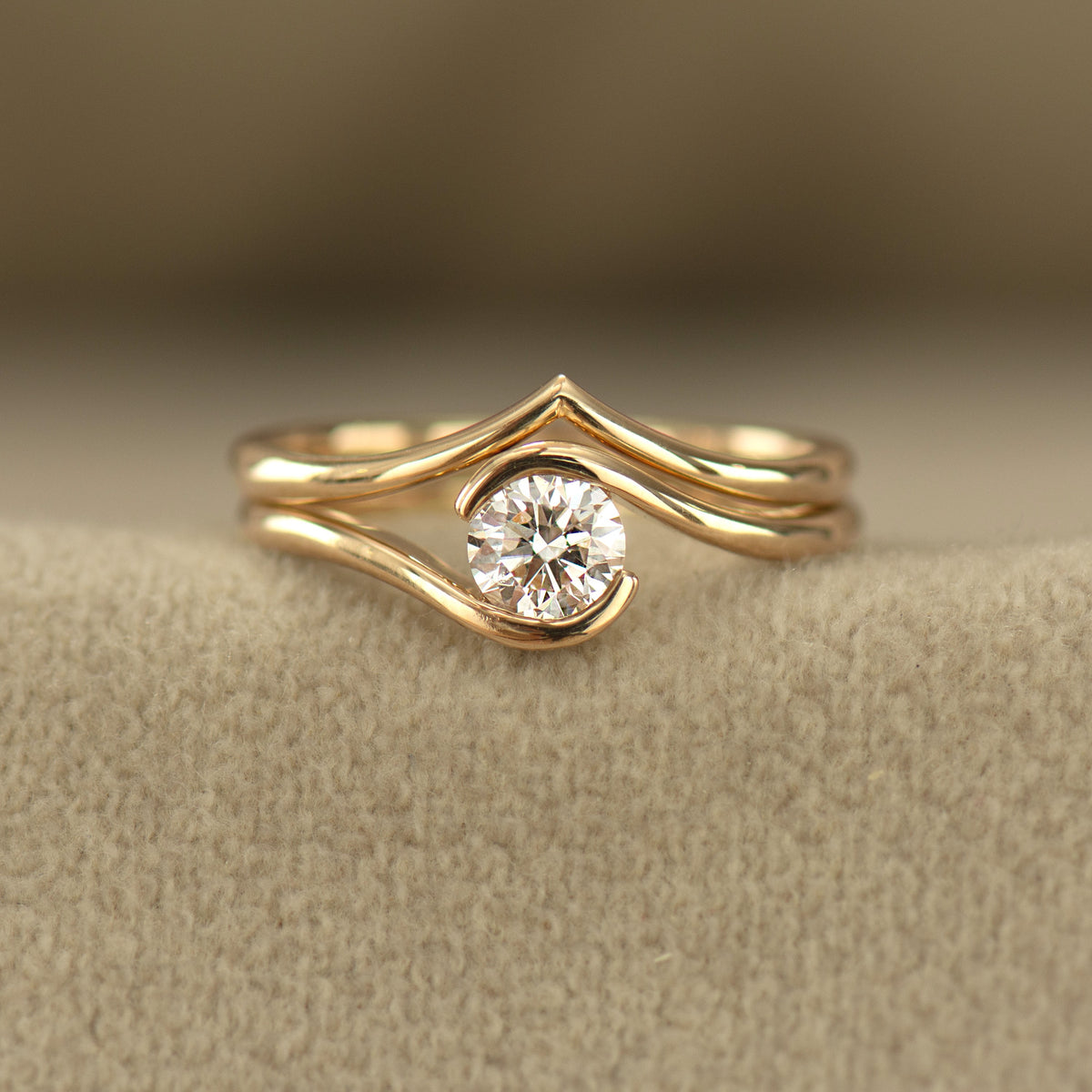 Bypass Engagement Ring Set