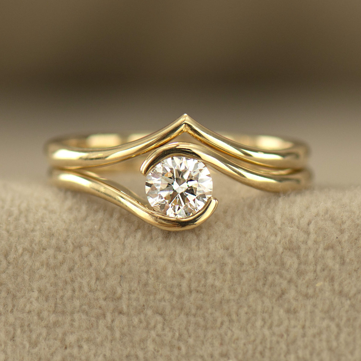 Bypass Engagement Ring Set