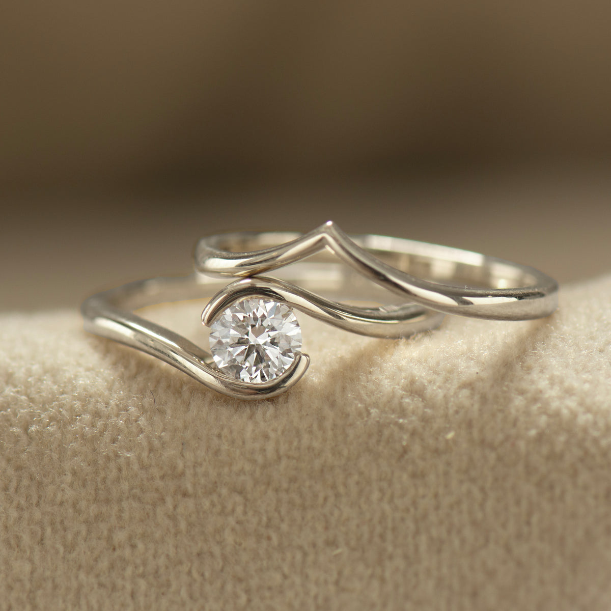 Bypass Engagement Ring Set