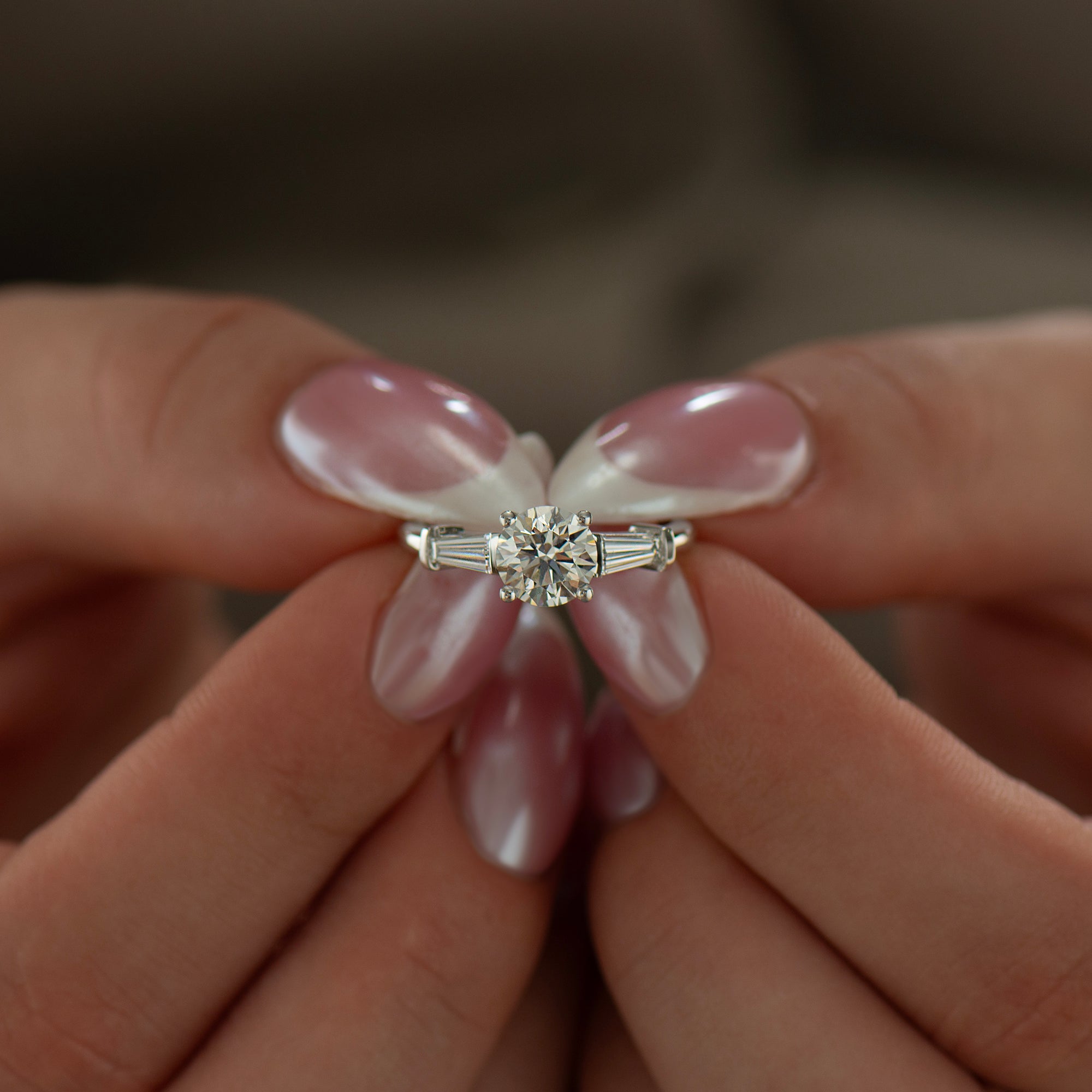 Three stone Lab Diamonds Ring