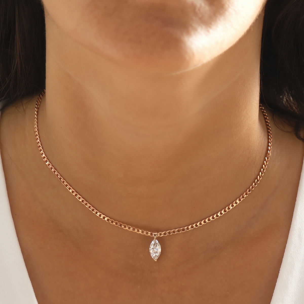 Marquise Lab Diamond Cuban Choker