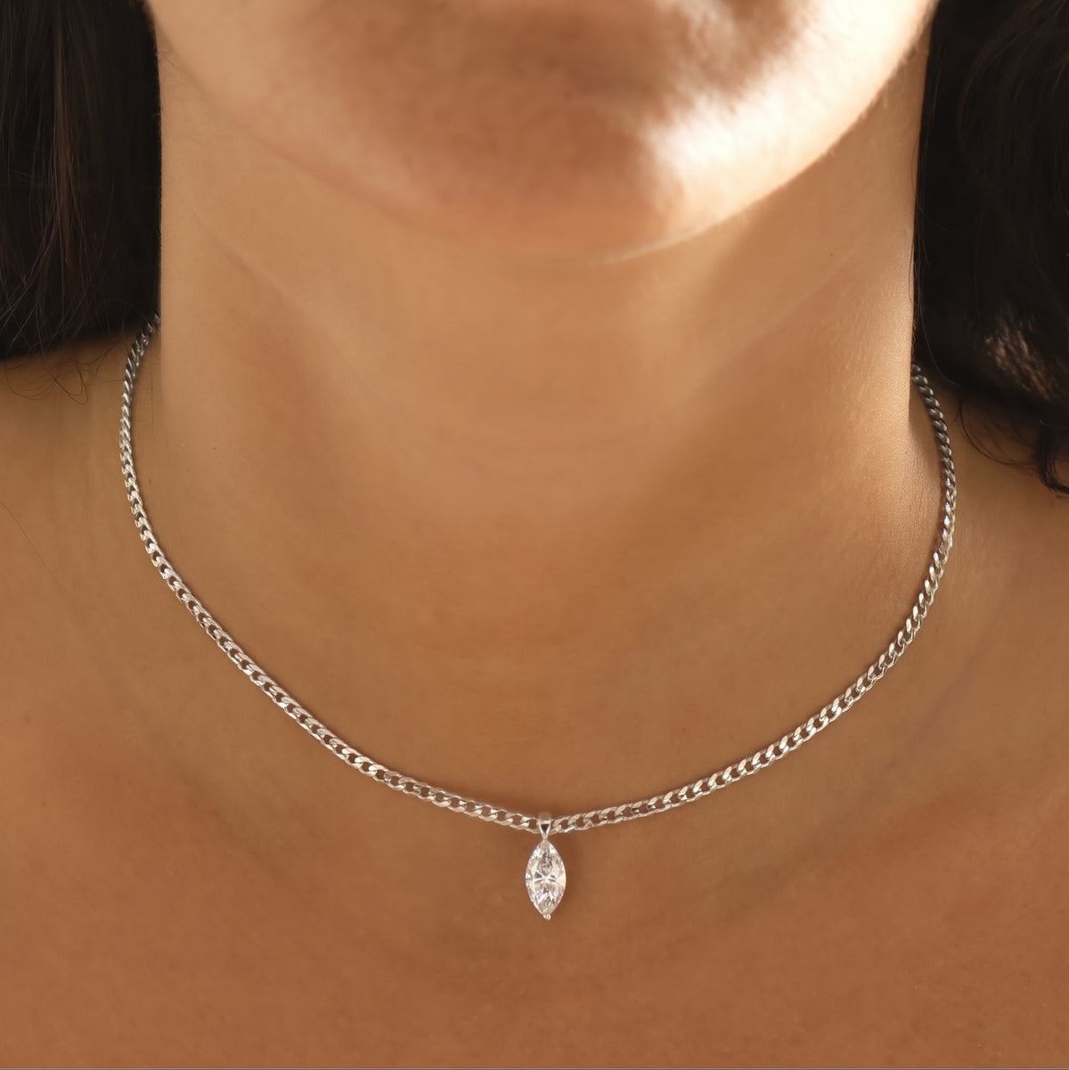 Marquise Lab Diamond Cuban Choker