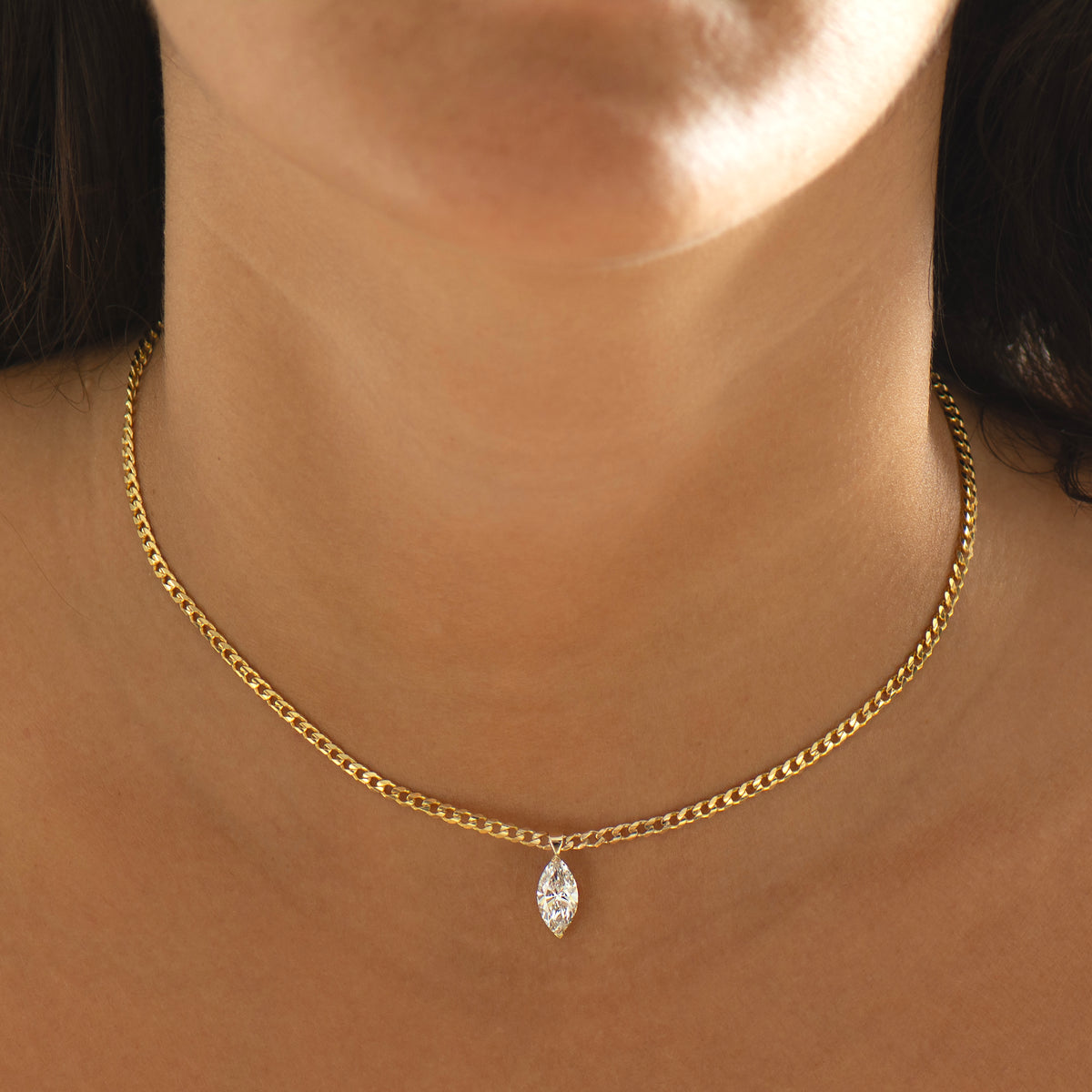 Marquise Lab Diamond Cuban Choker
