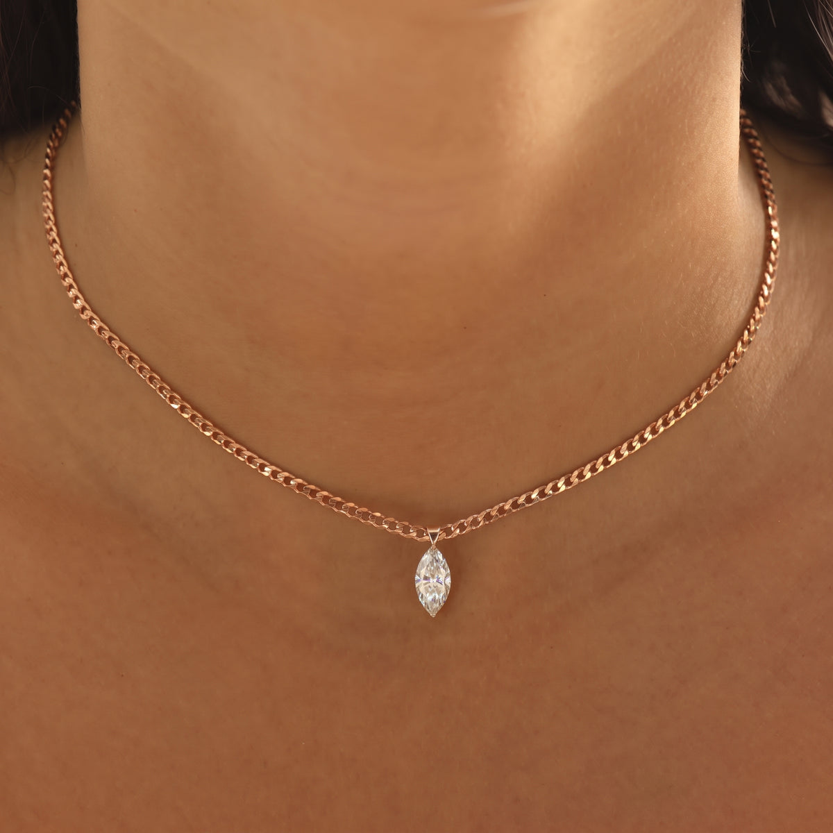 Marquise Lab Diamond Cuban Choker