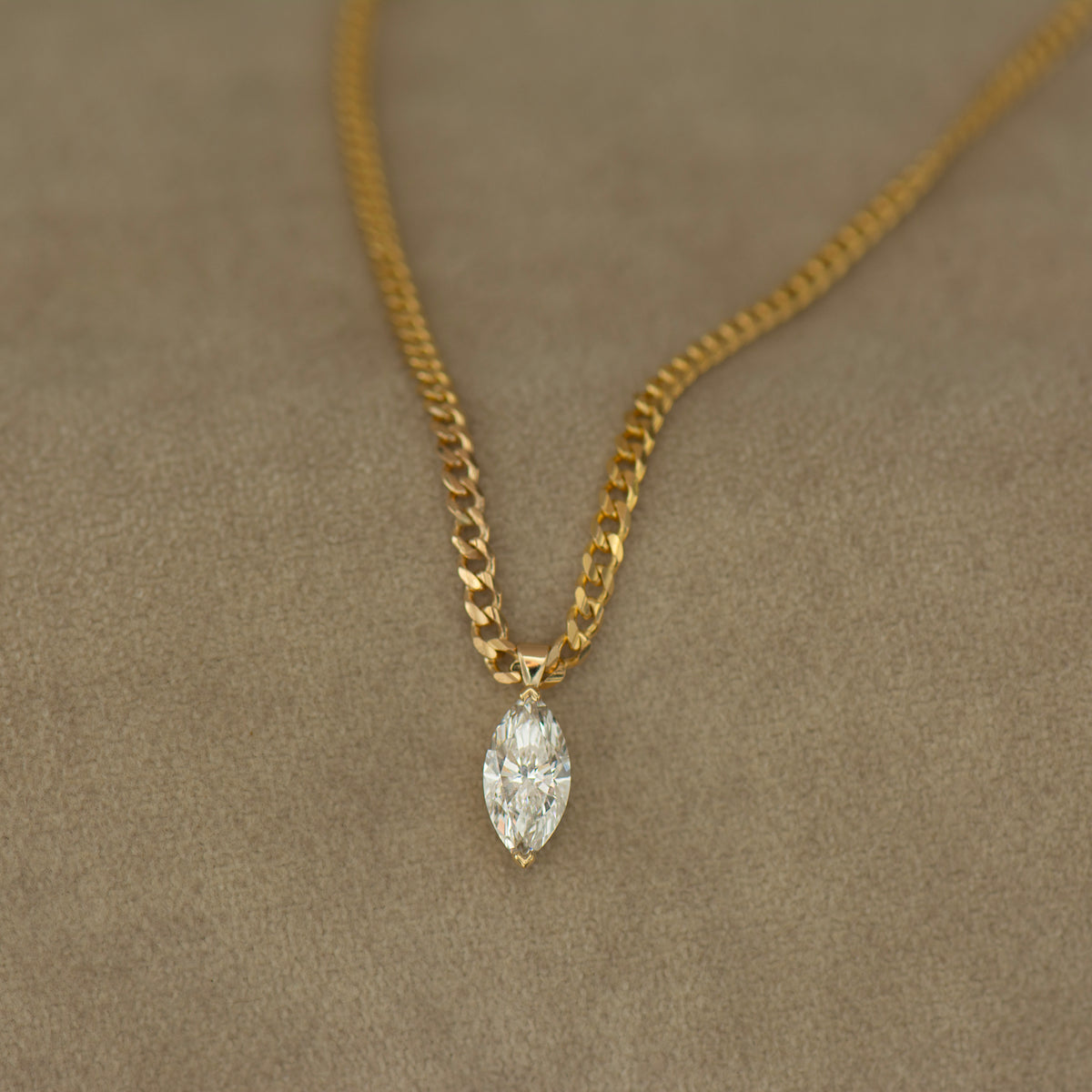 Marquise Lab Diamond Cuban Choker