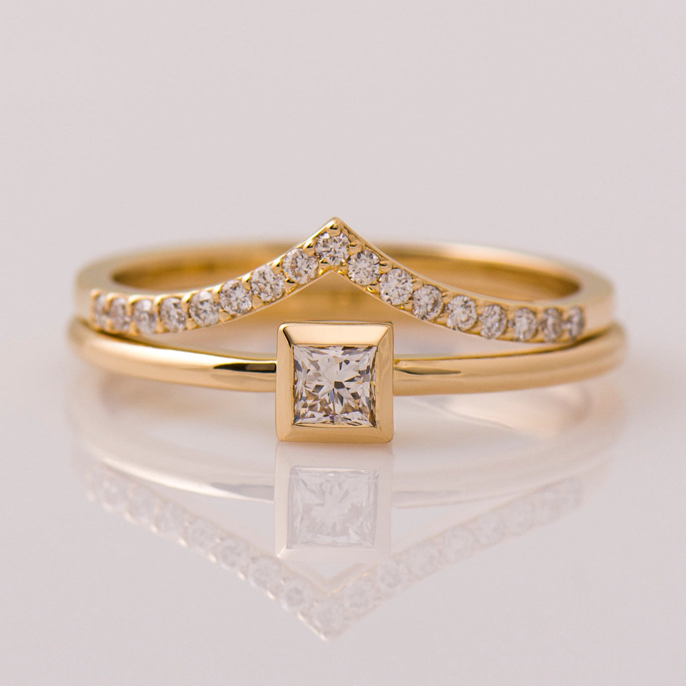 Solitaire Square Diamond Set