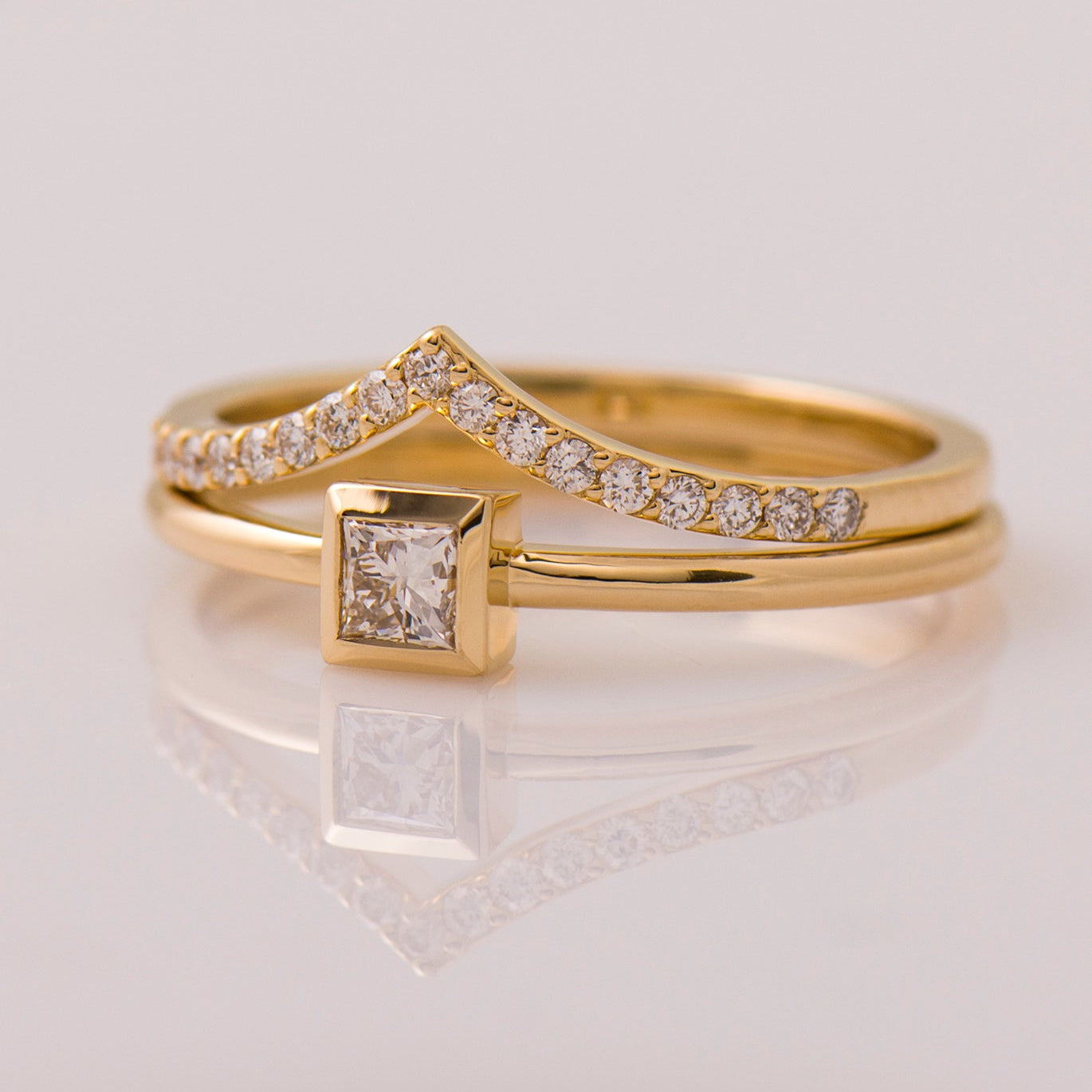 Solitaire Square Diamond Set