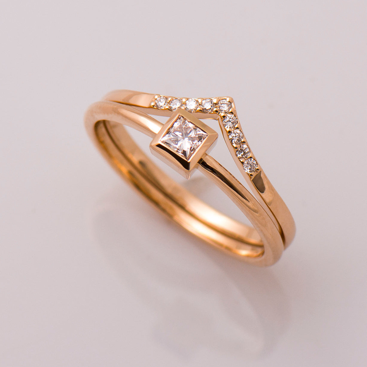 Solitaire Square Diamond Set