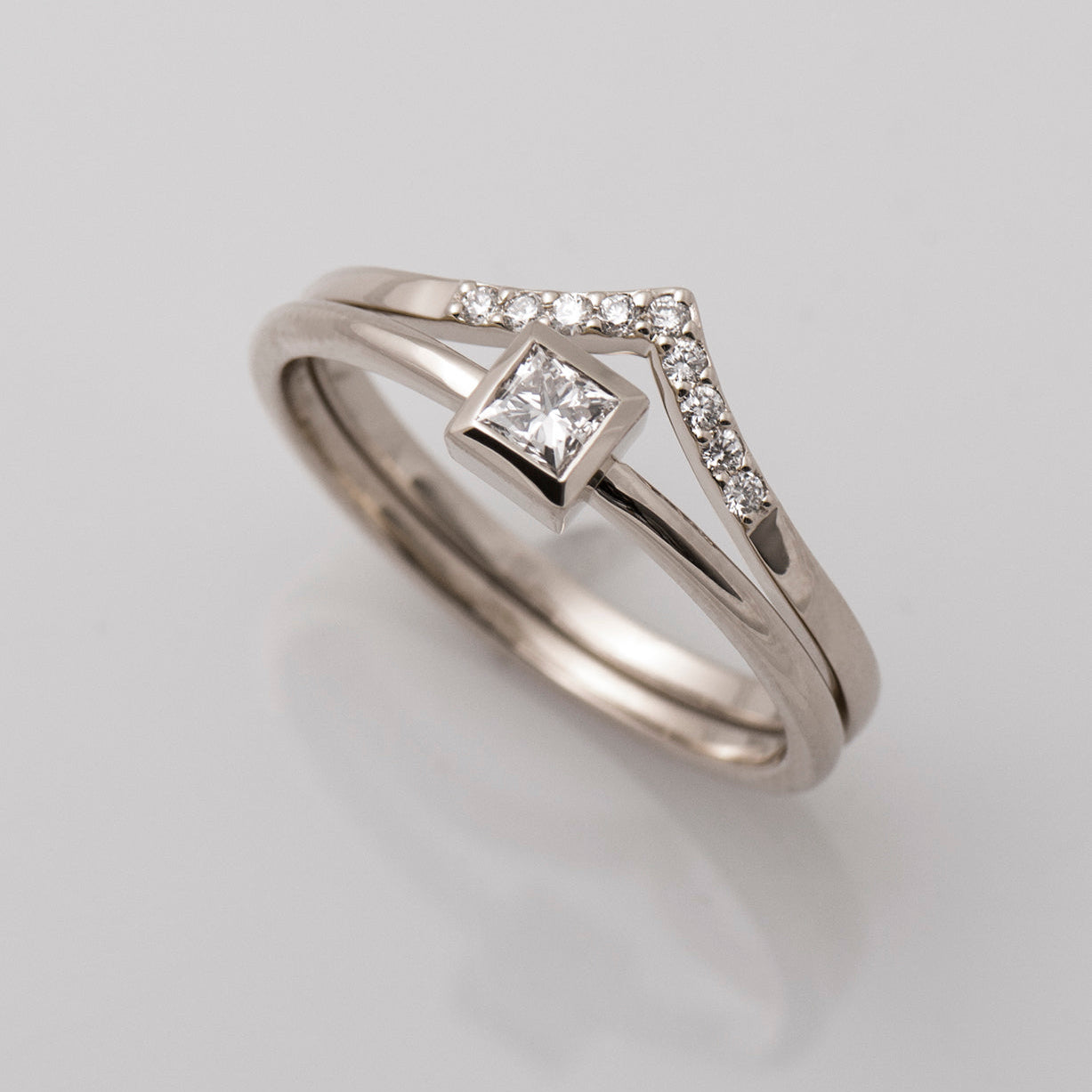 Solitaire Square Diamond Set