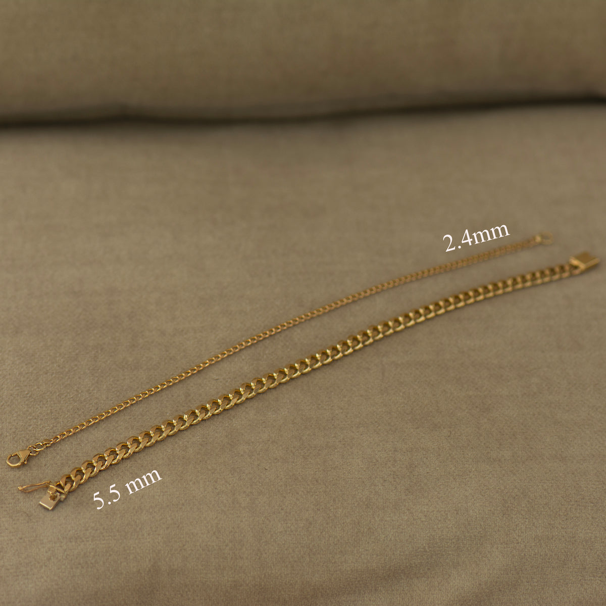 5.5mm Solid Gold Cuban Link Bracelet