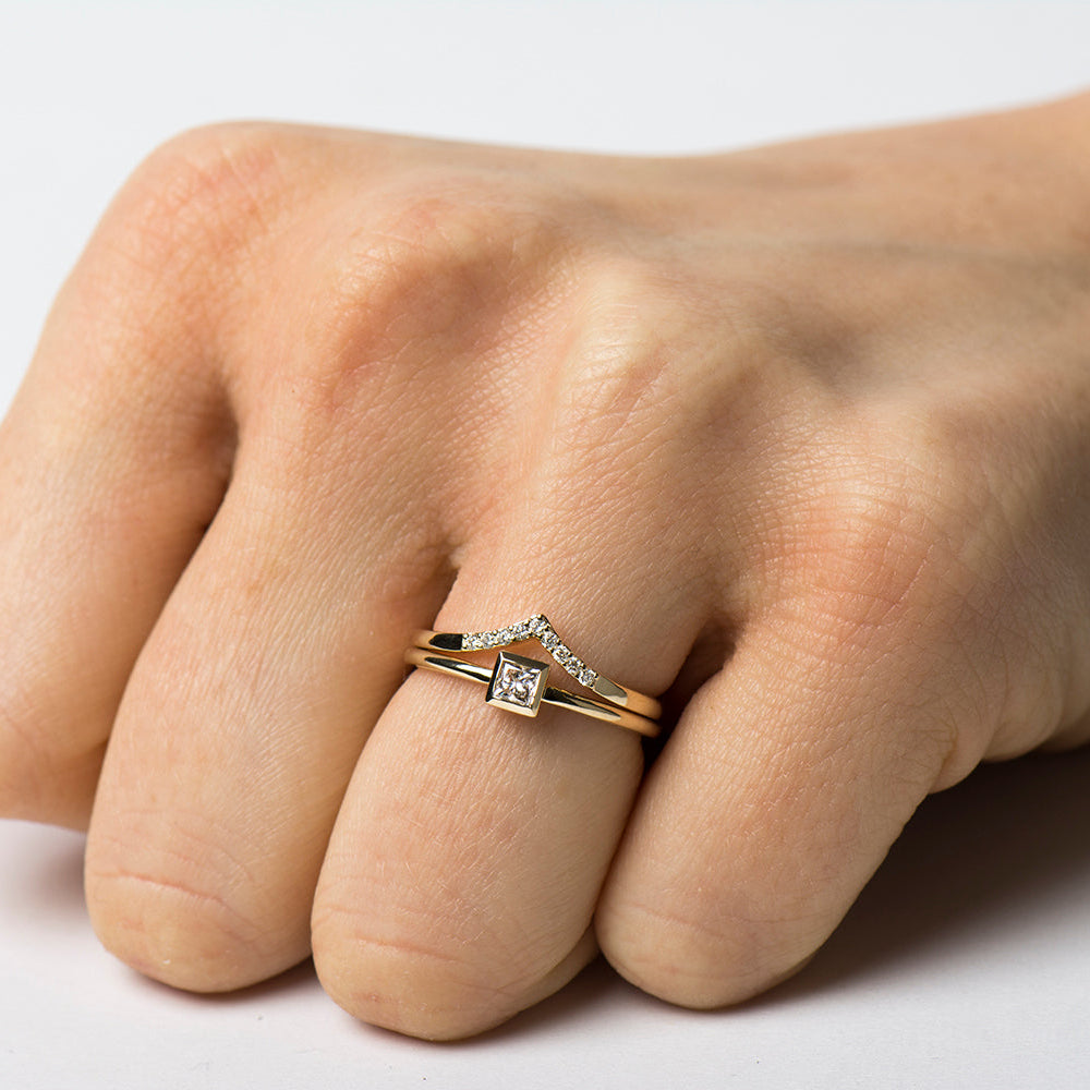 Solitaire Square Diamond Set