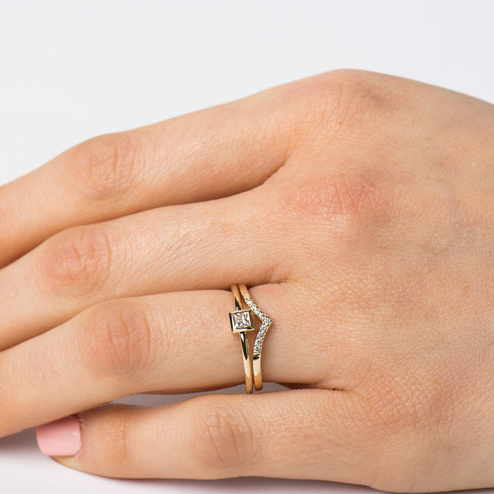 Solitaire Square Diamond Set