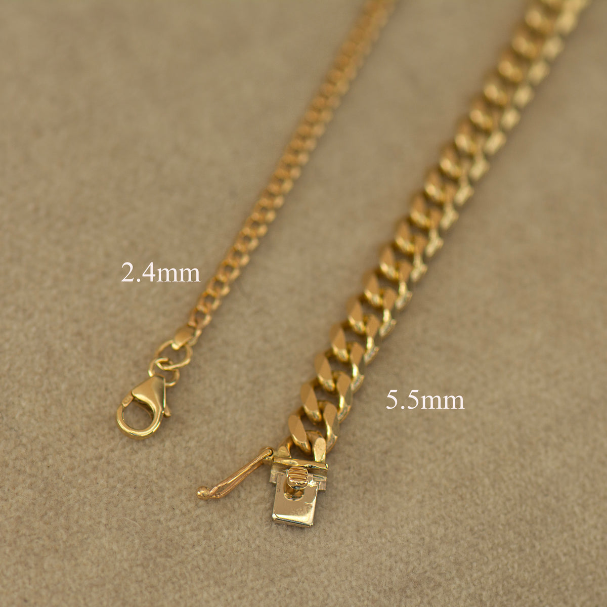 5.5mm Solid Gold Cuban Link Bracelet