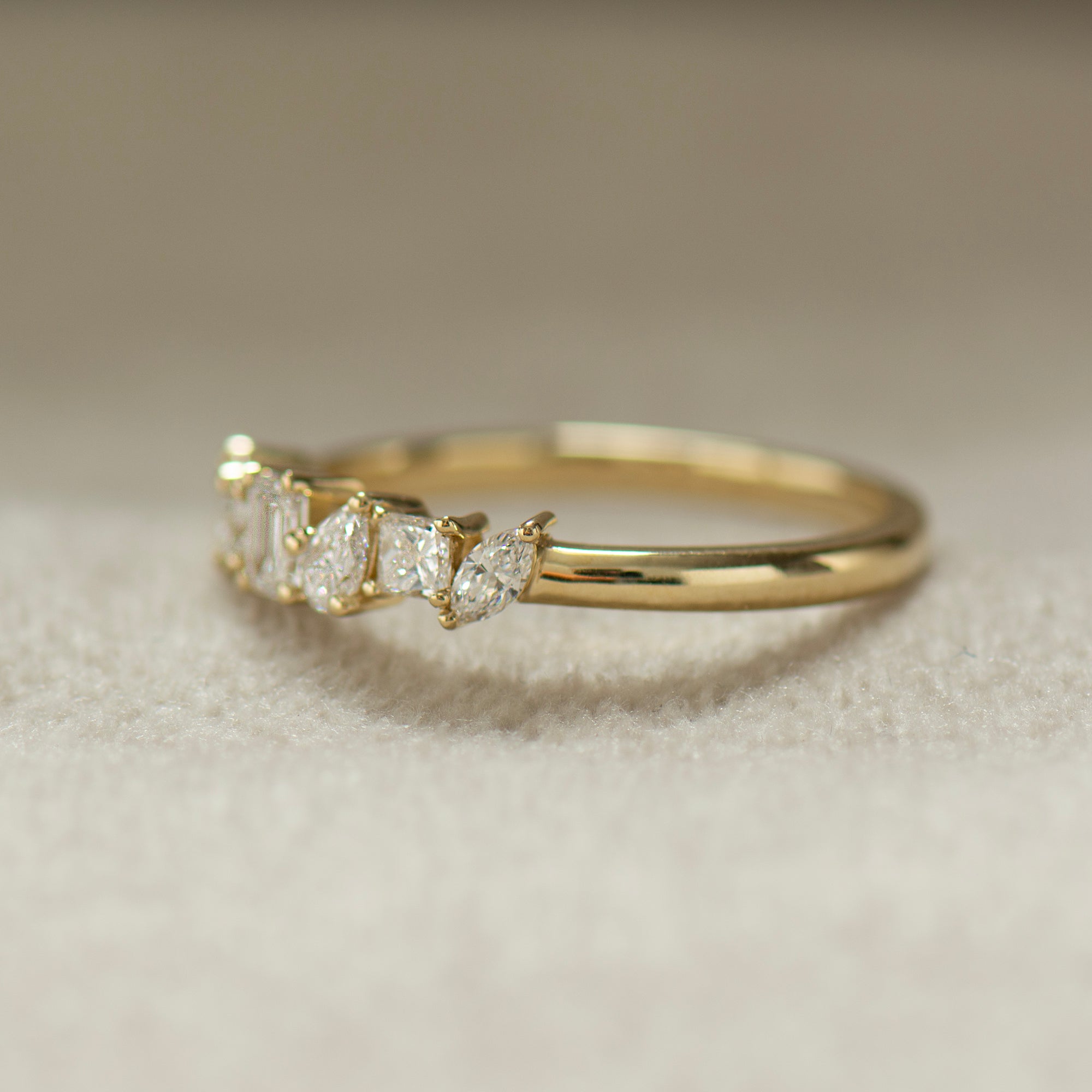 Multi Shape Diamonds Ring