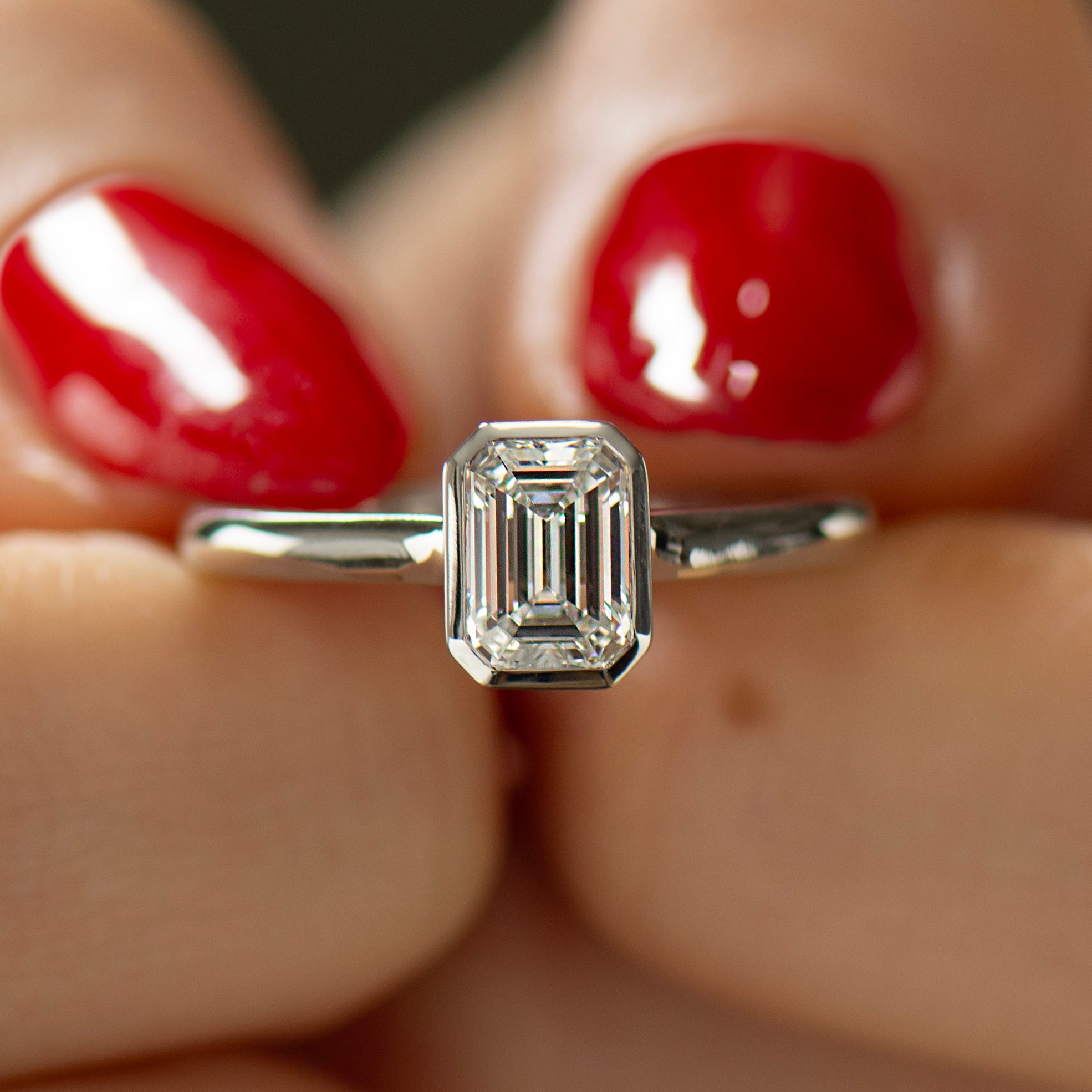 The Emerald Cut Bezel - One Carat