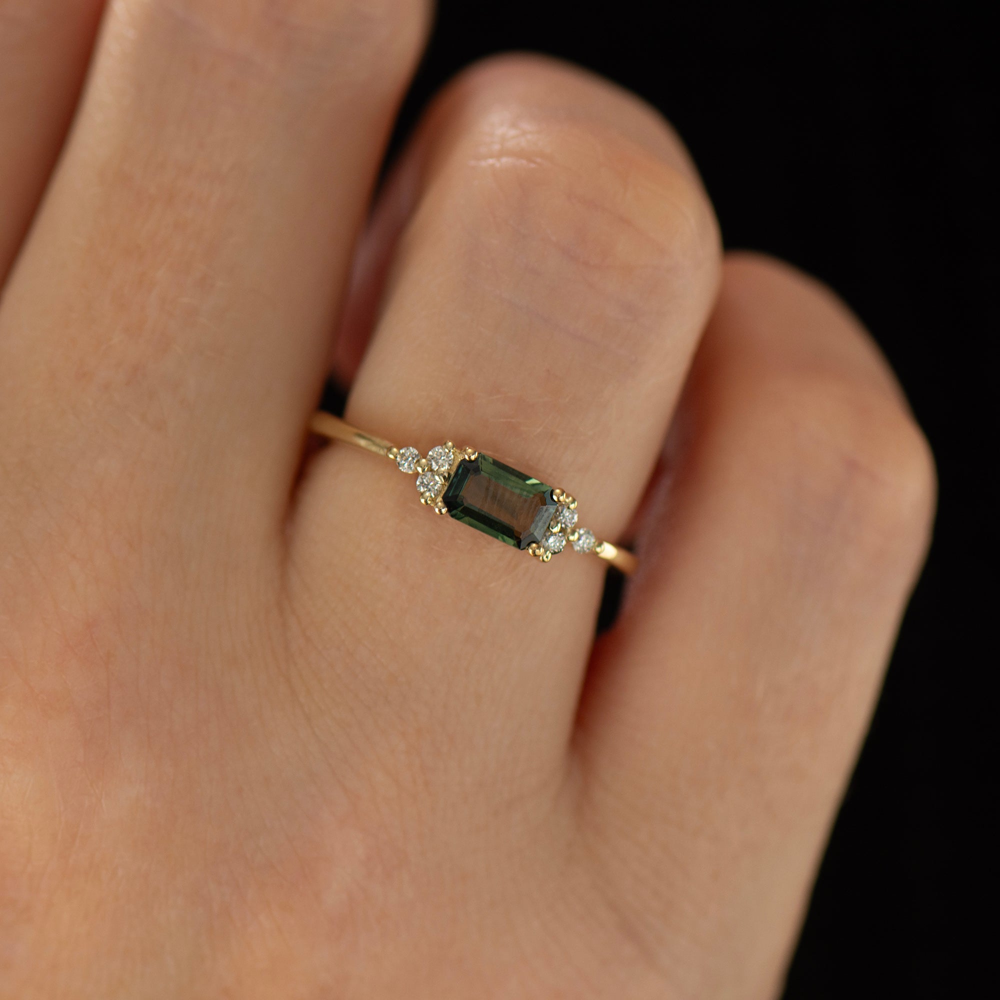 Delicate Green Sapphire Ring