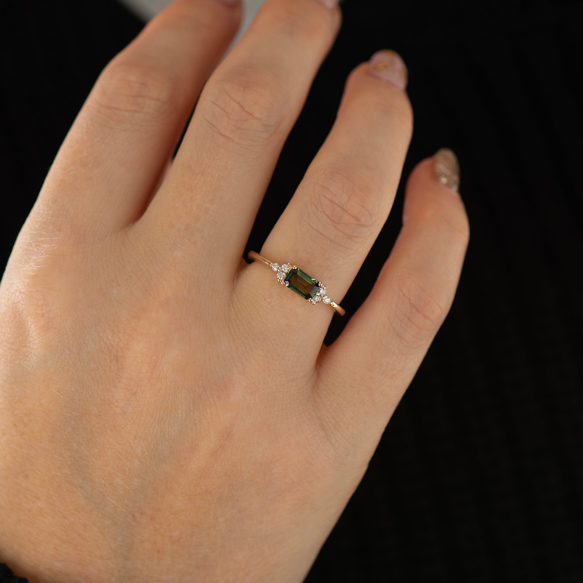 Delicate Green Sapphire Ring
