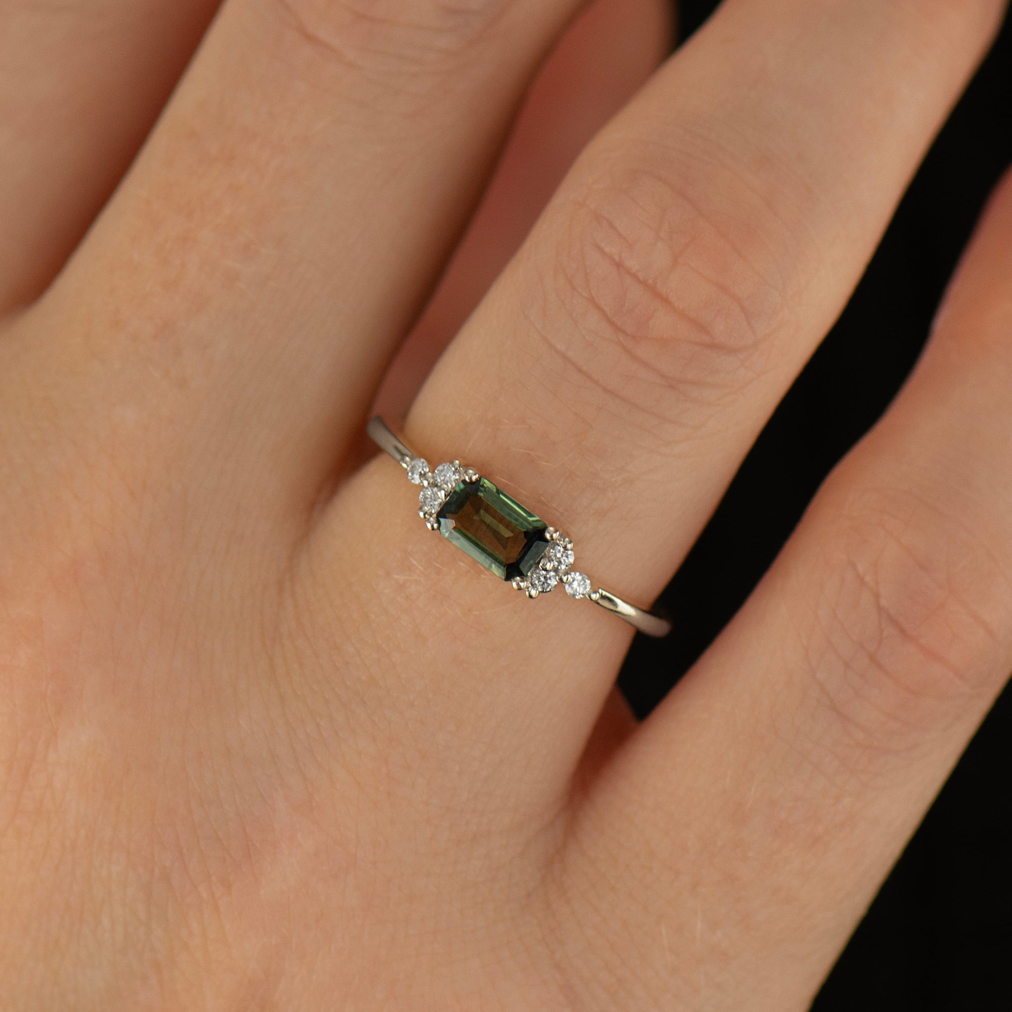 Delicate Green Sapphire Ring