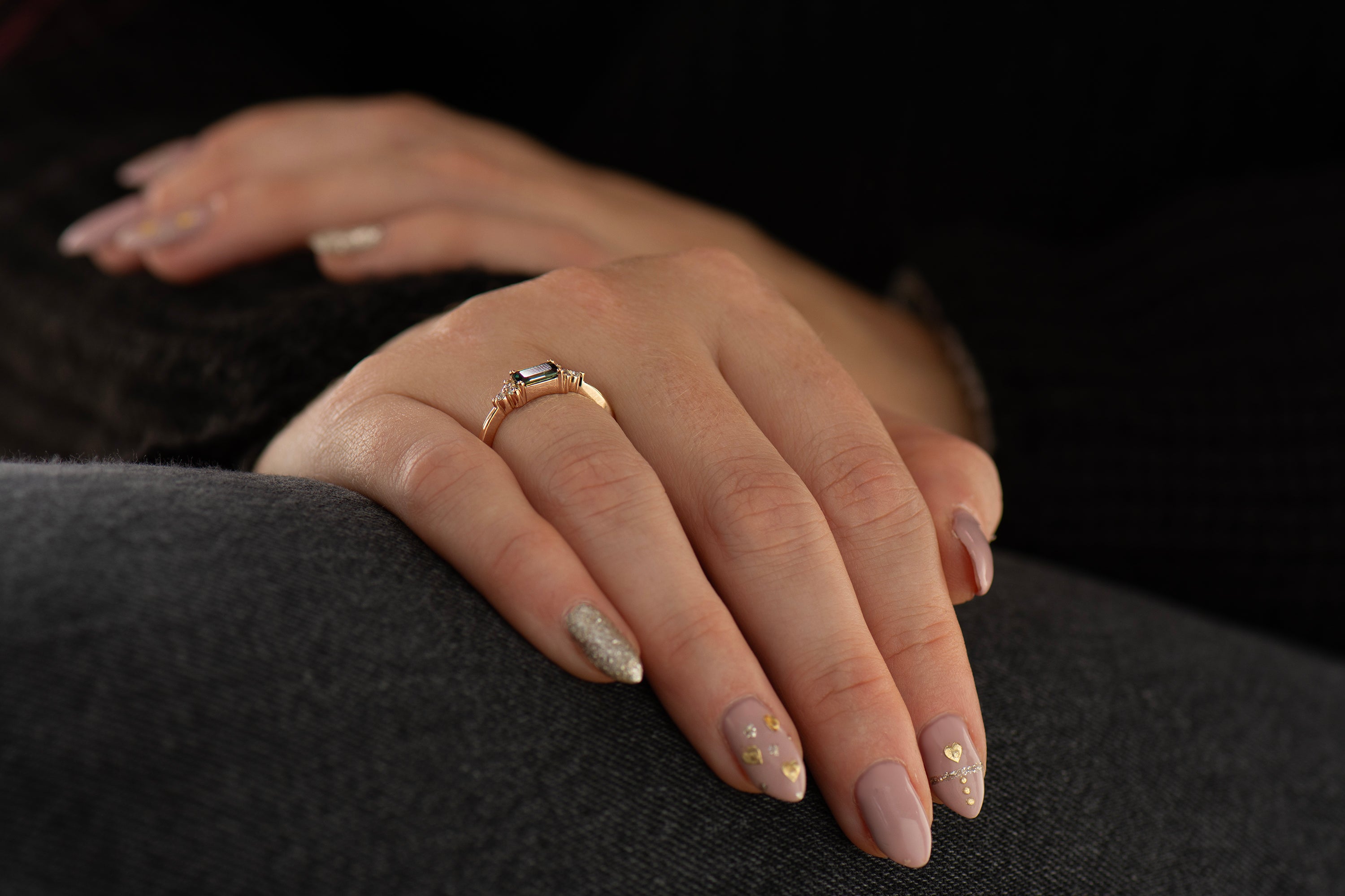 Delicate Green Sapphire Ring