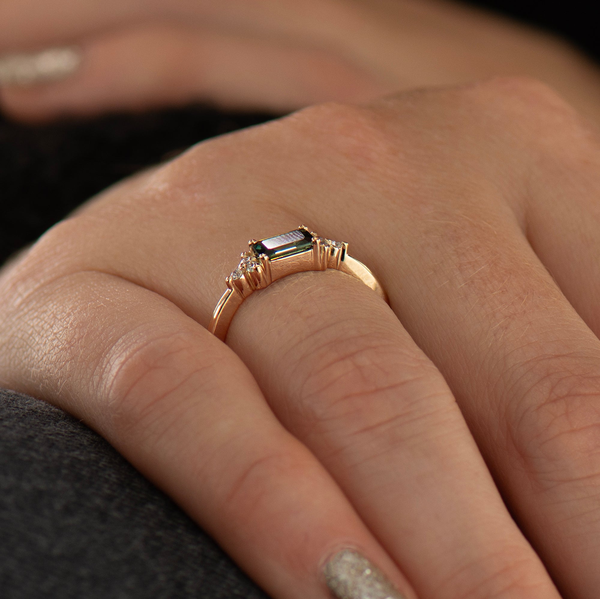 Delicate Green Sapphire Ring