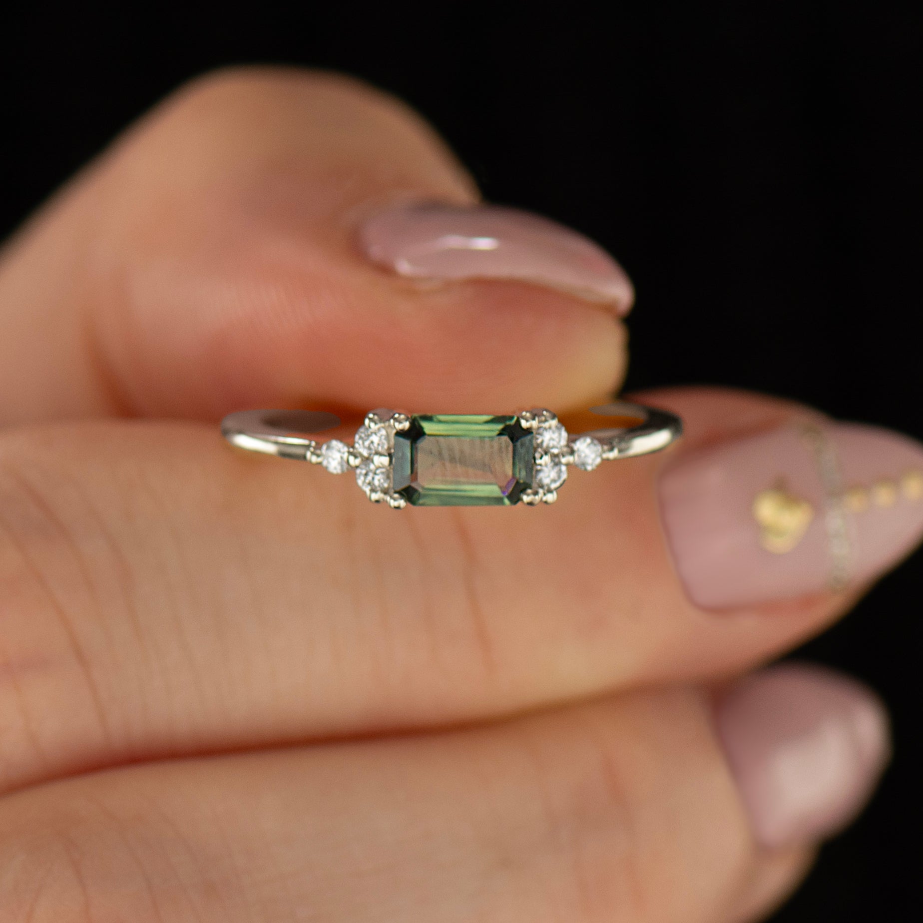 Delicate Green Sapphire Ring