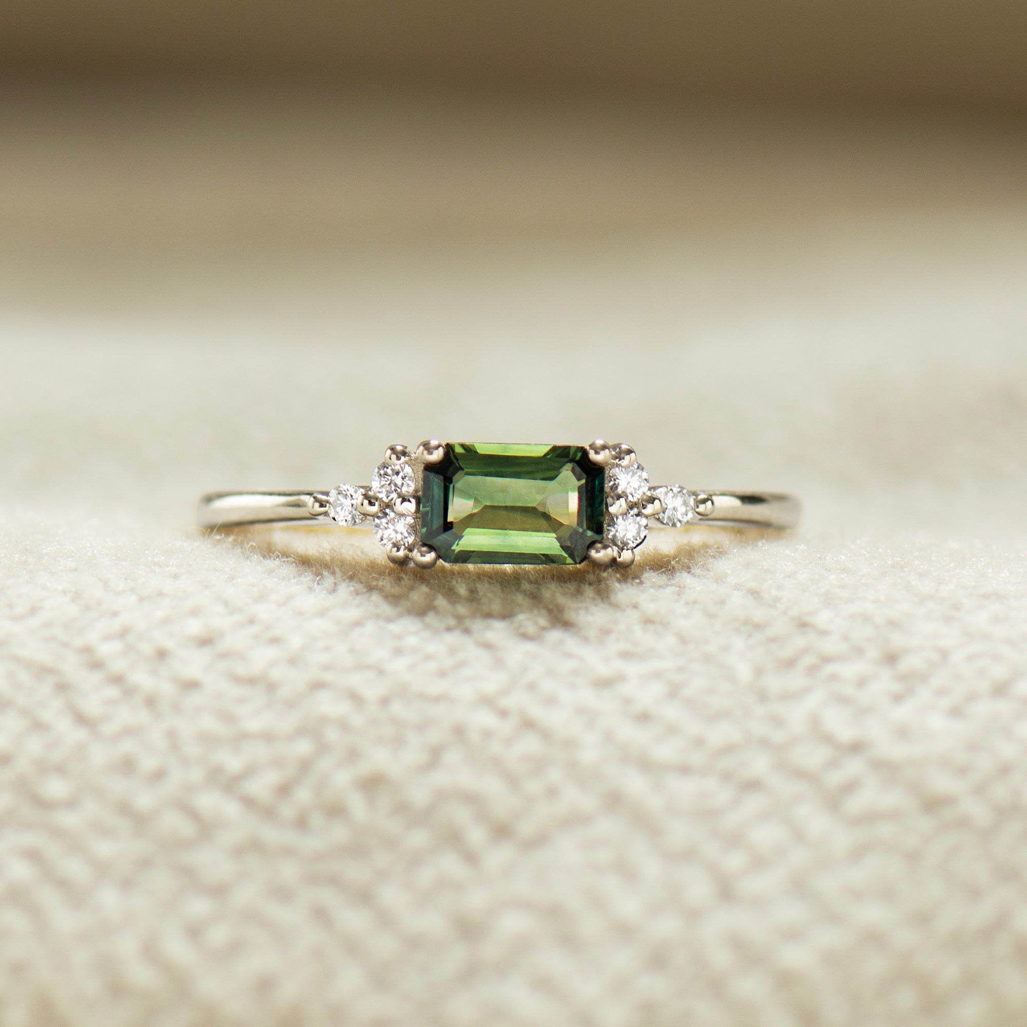 Delicate Green Sapphire Ring