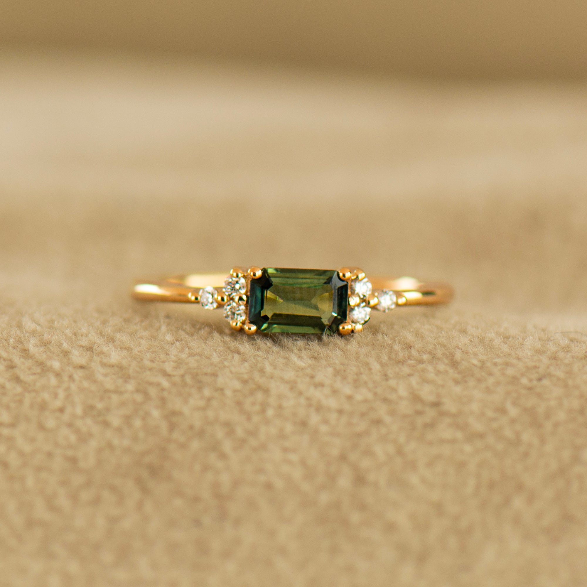 Delicate Green Sapphire Ring