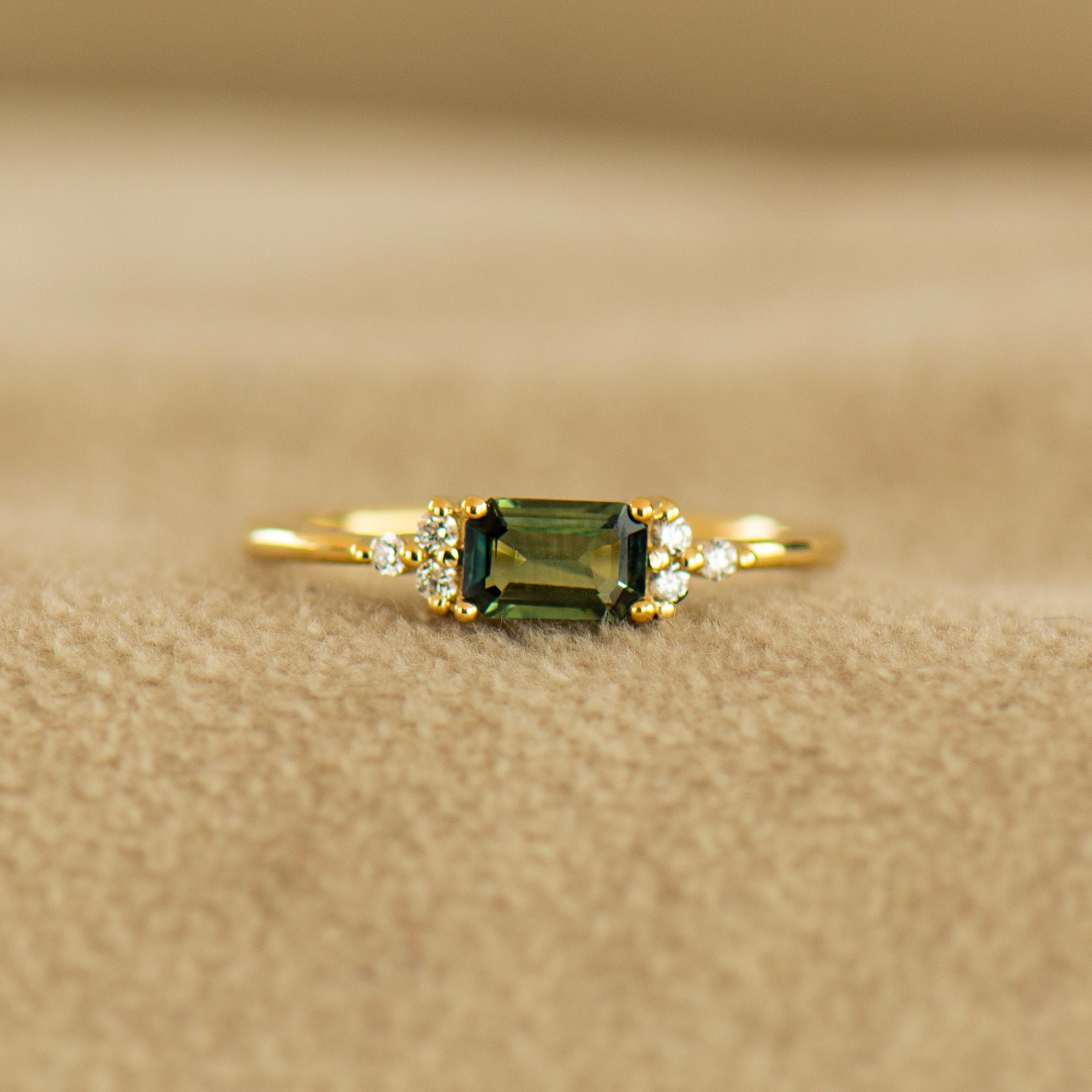 Delicate Green Sapphire Ring